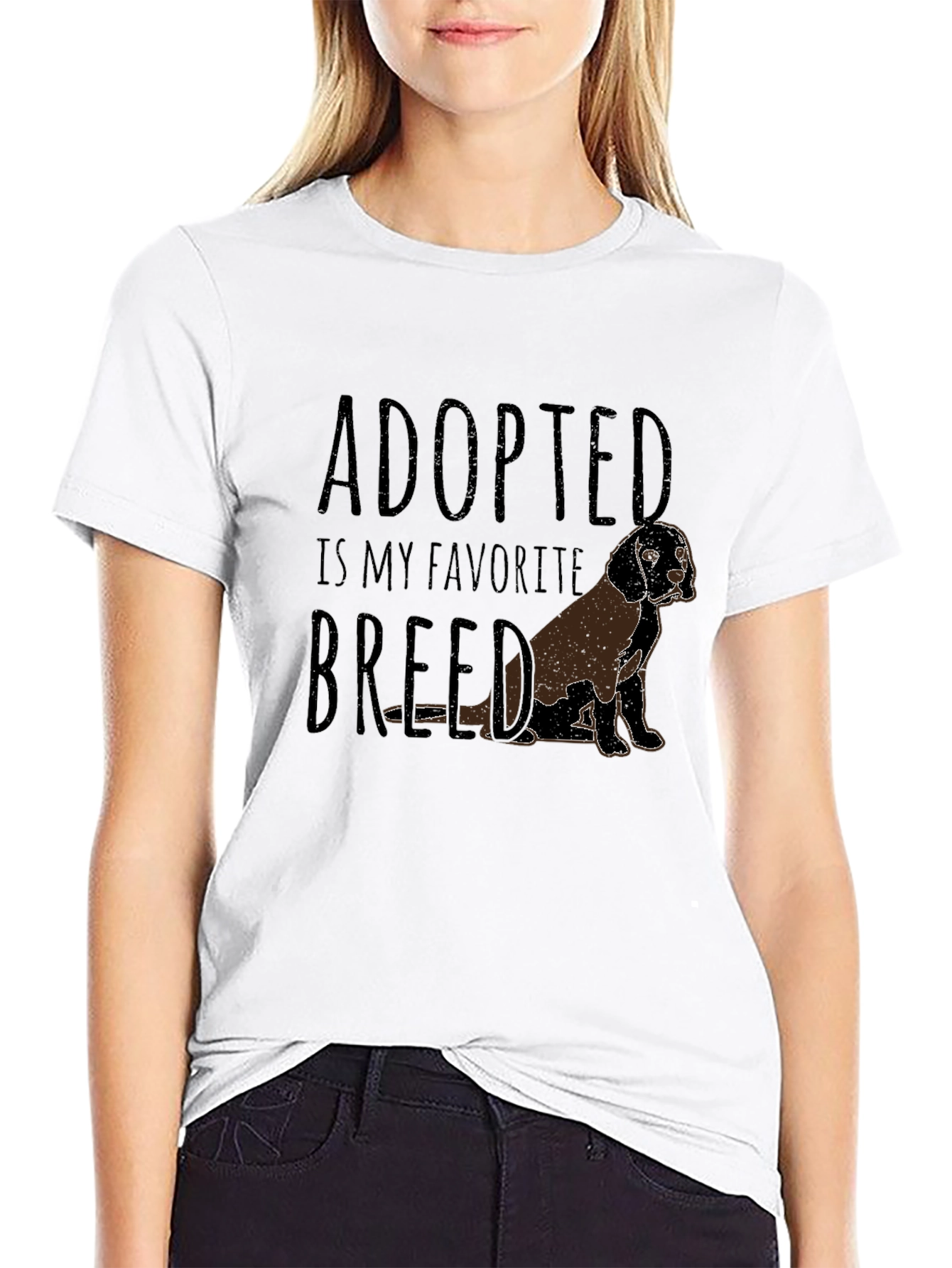 Black Adopted is My Favorite Breed T-Shirt view 9