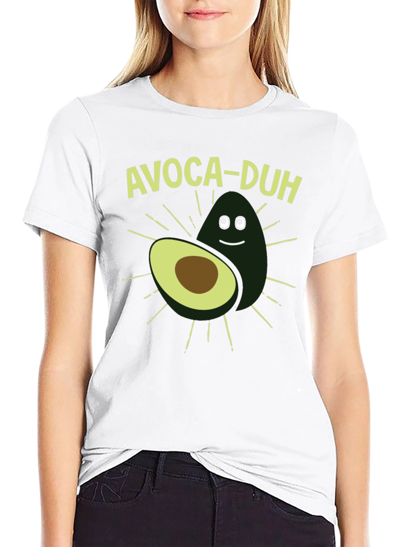Black Avoca-duh Funny Avocado Graphic T-Shirt view 9