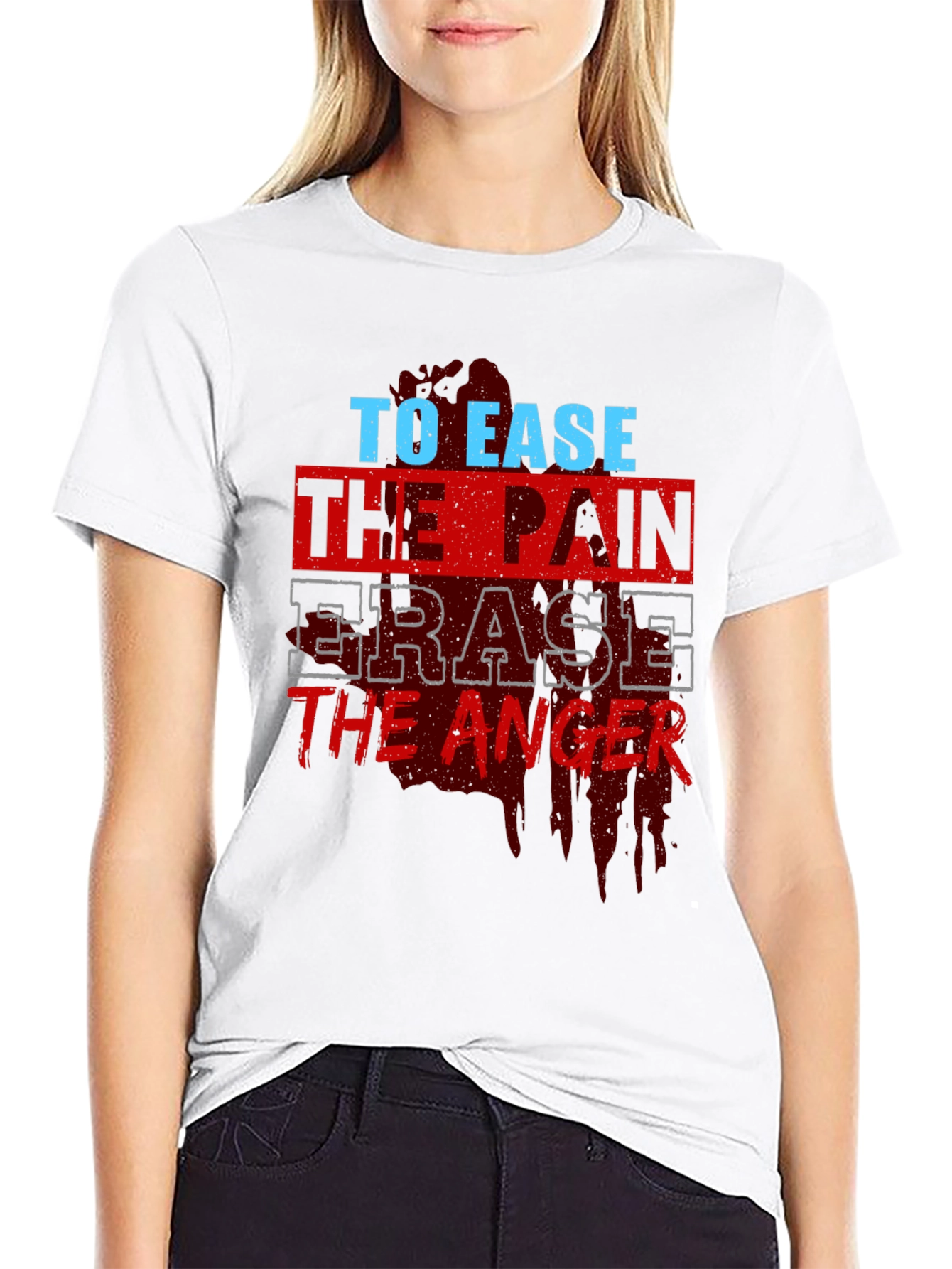 Black To Ease the Pain Men's Black Graphic T-Shirt view 9