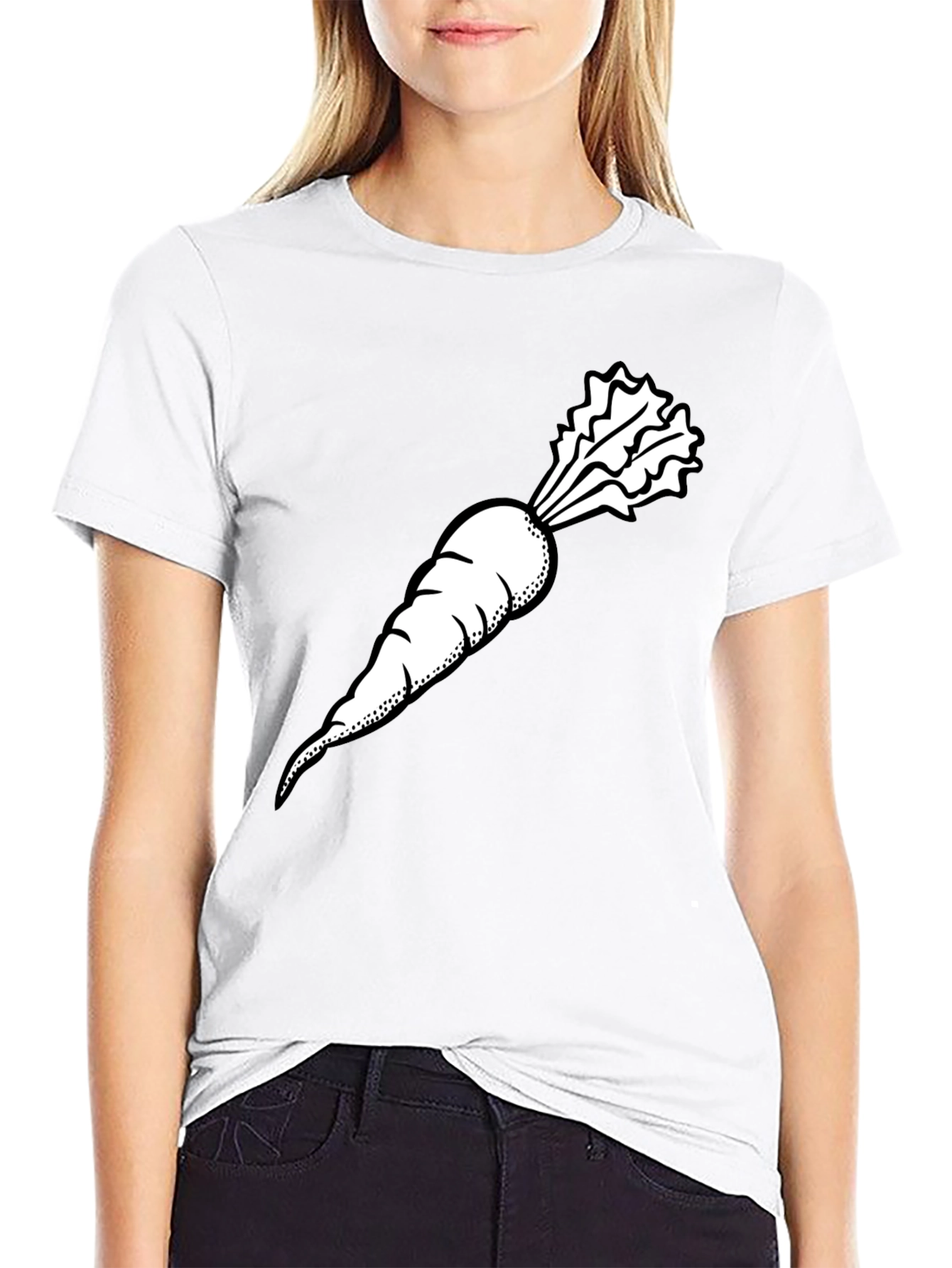 Black Carrot Graphic Tee - Black, Casual Style view 9
