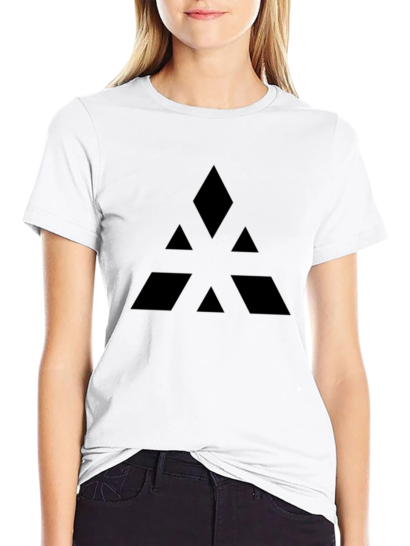 Black Geometric Black Graphic Tee - Modern Minimalist Design view 9
