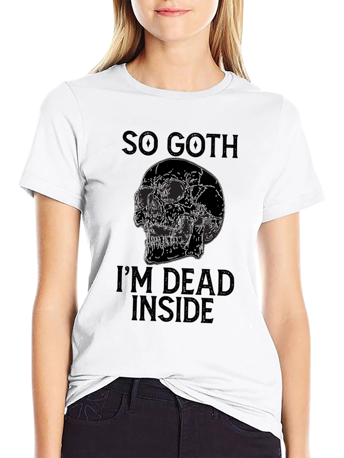 Black So Goth I'm Dead Inside Black Graphic Tee view 9