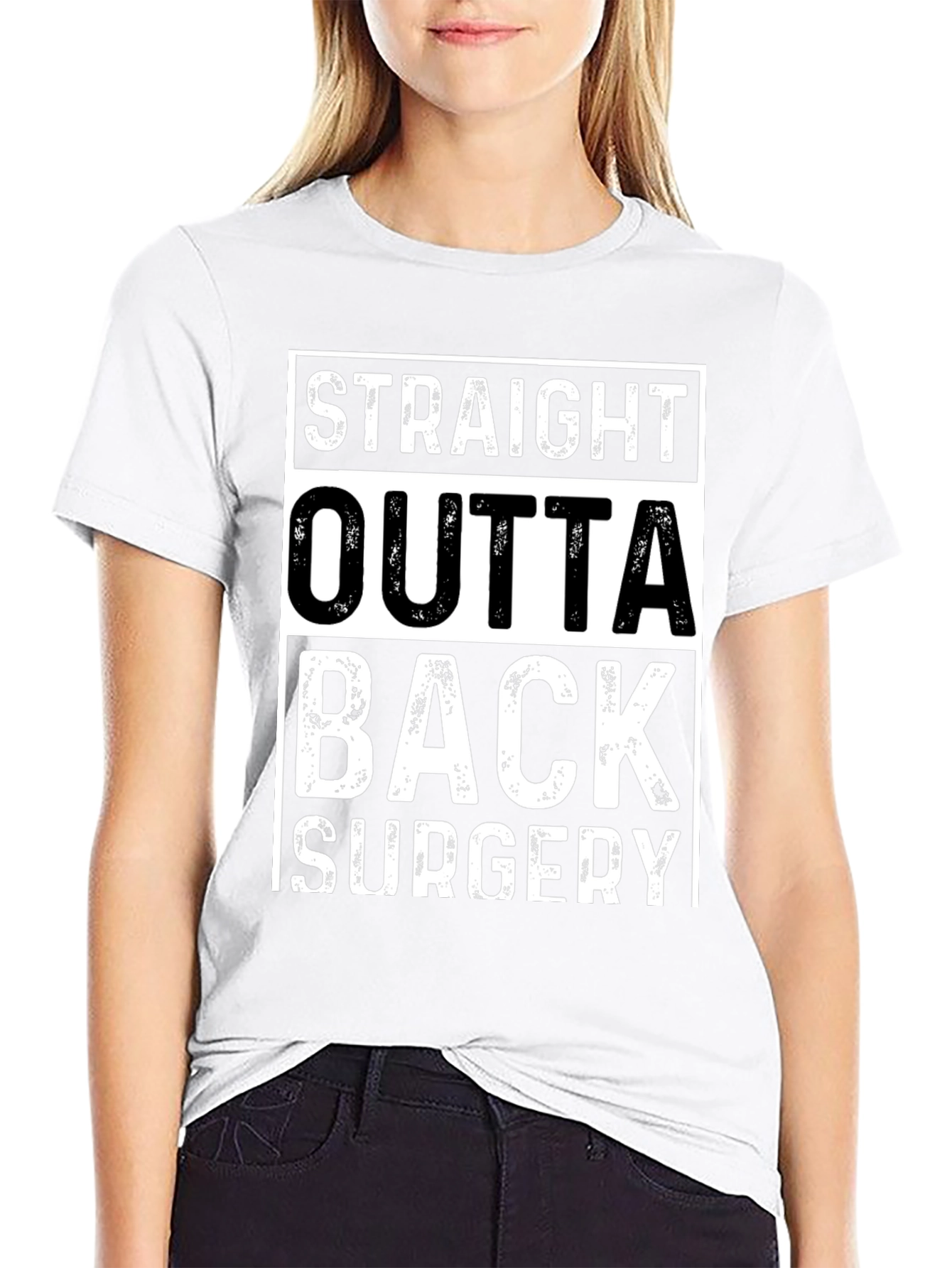 Black Straight Outta Back Surgery T-Shirt view 9