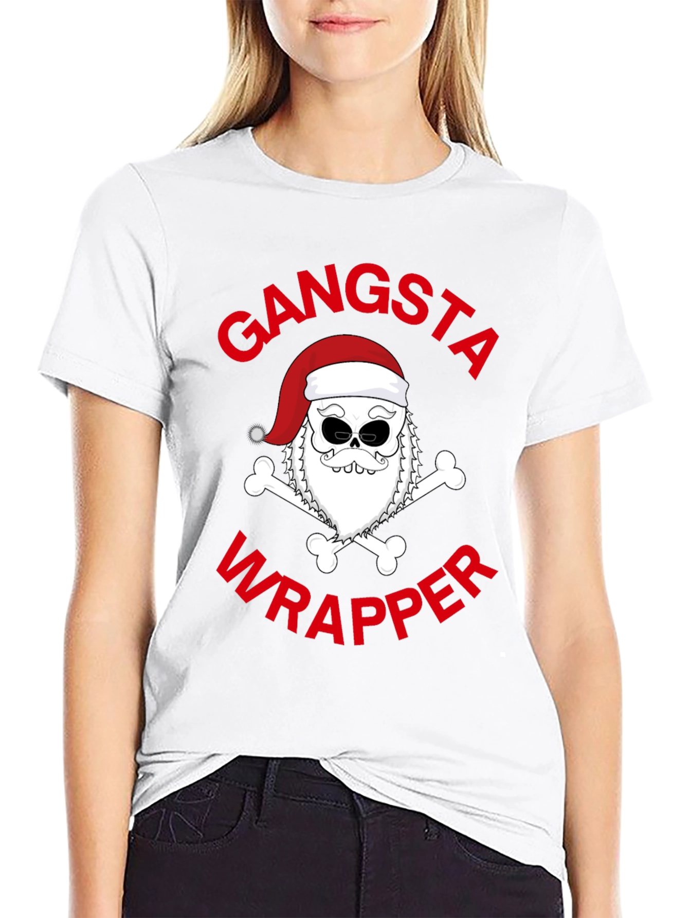Black Gangsta Wrapper Santa T-Shirt view 9