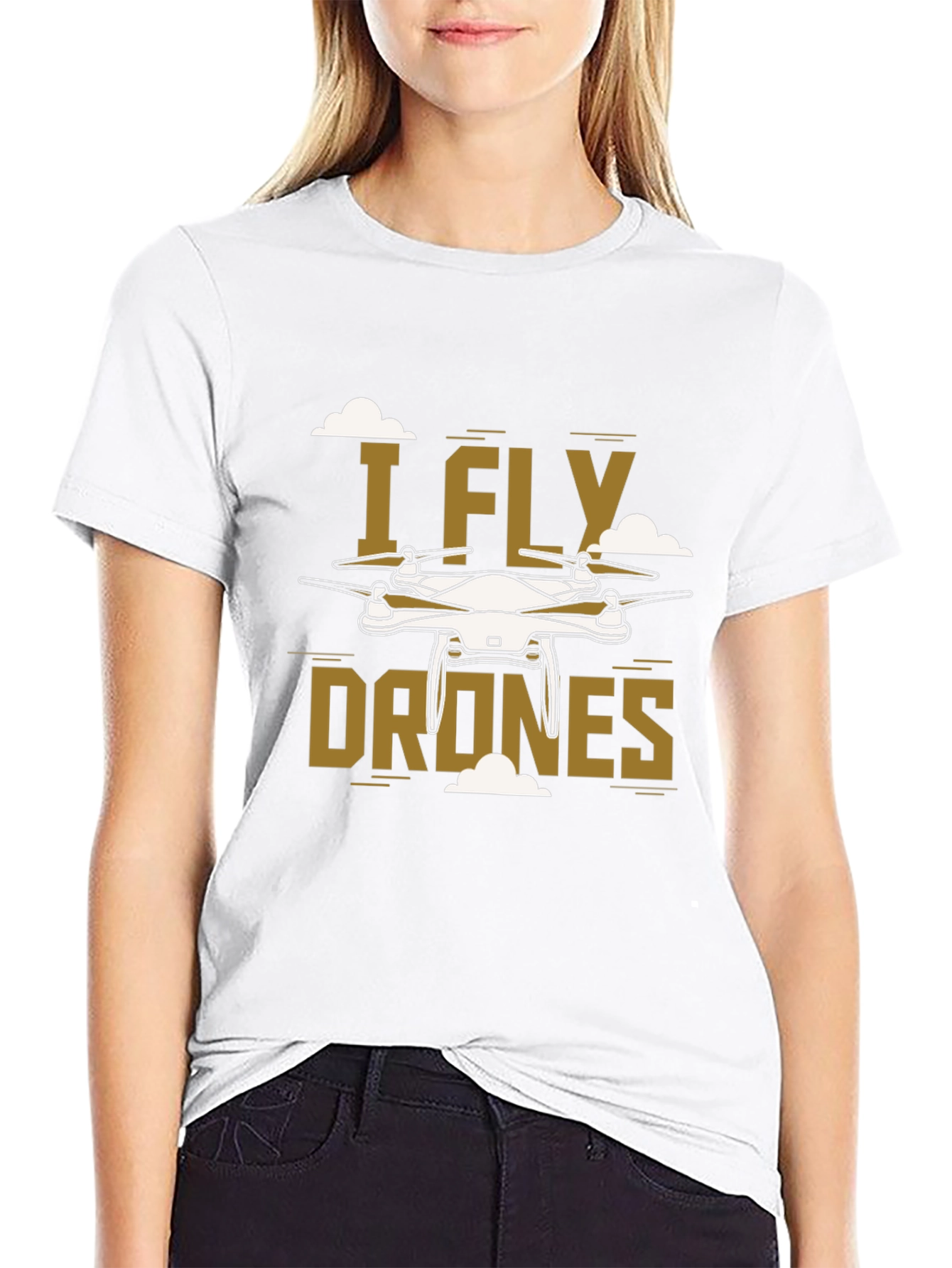 Black I Fly Drones Graphic Tee - Unique Drone Design view 9