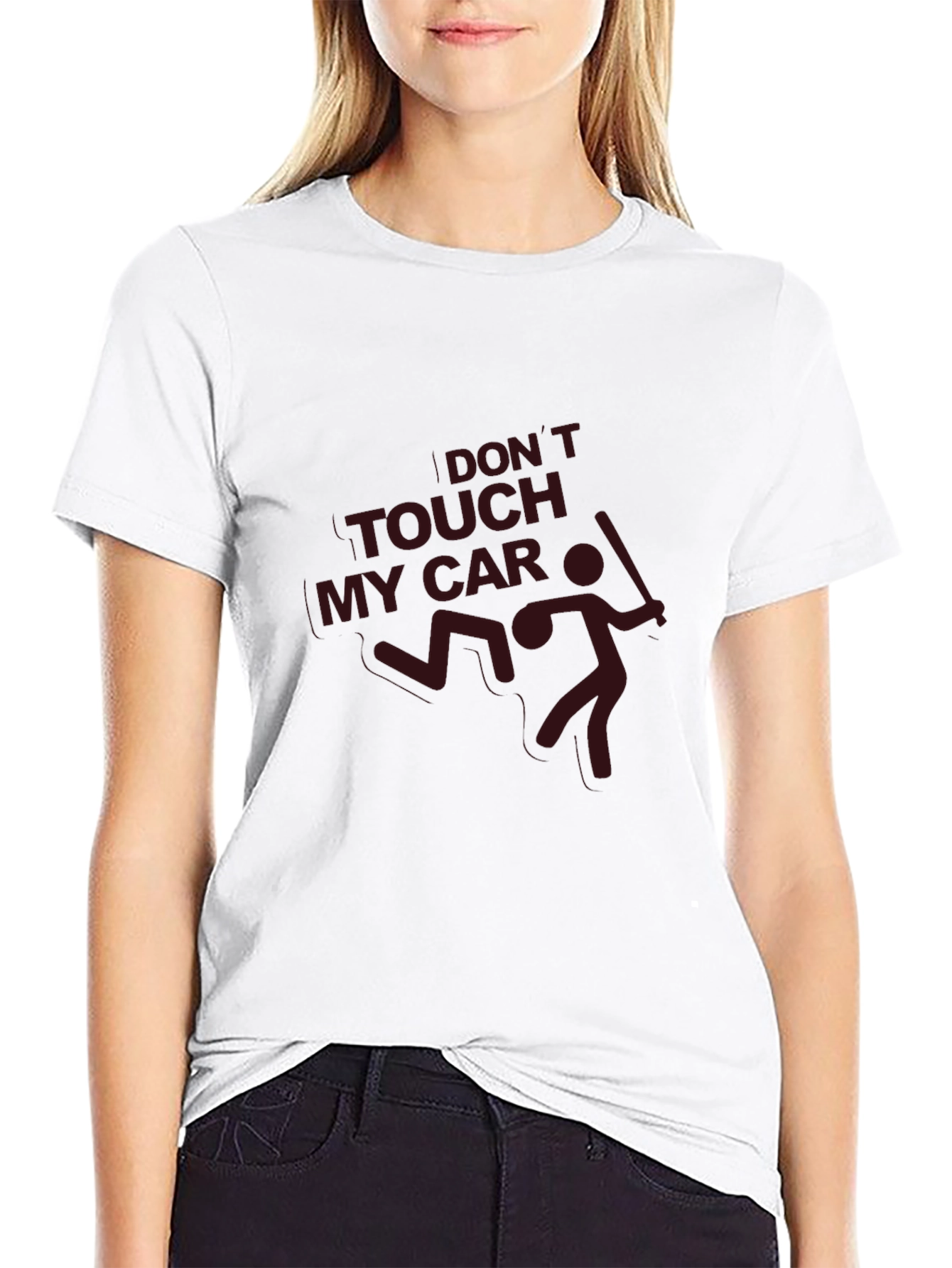 Black Don't Touch My Car T-Shirt - Funny Graphic Tee view 9