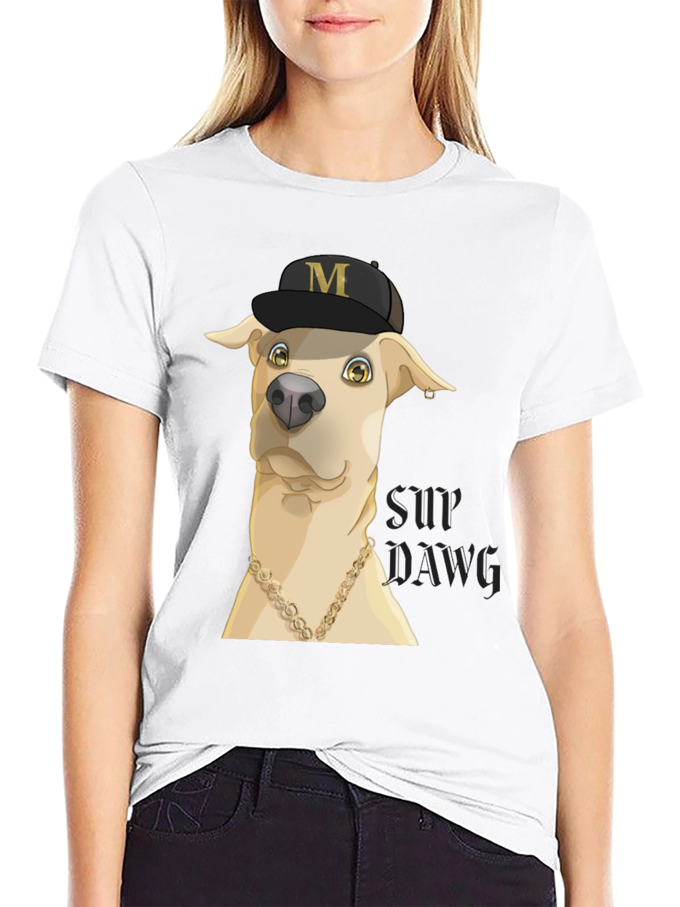Black Funny Dog Graphic T-Shirt view 9