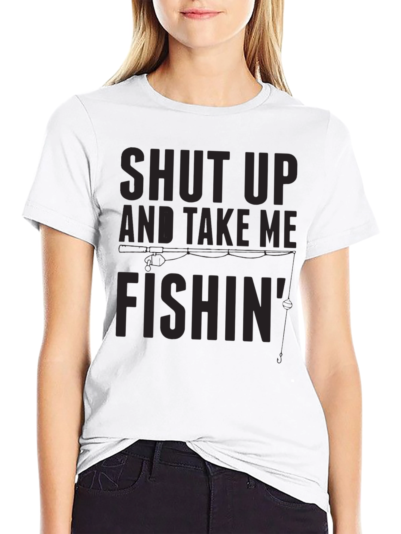 Black Shut Up and Take Me Fishin' T-Shirt view 9