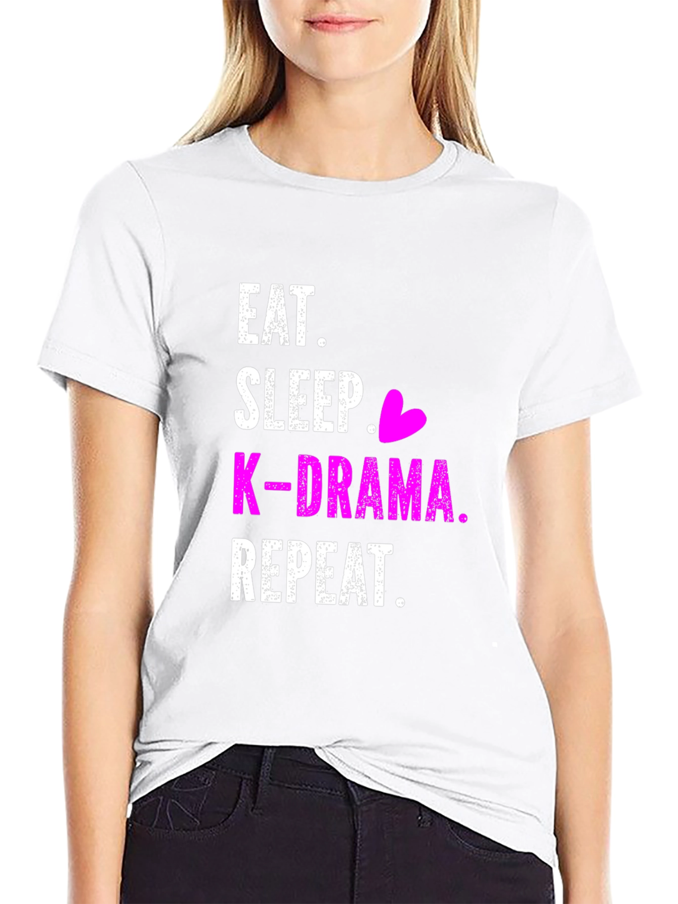 Eat Sleep K-Drama Repeat Black T-Shirt - 9