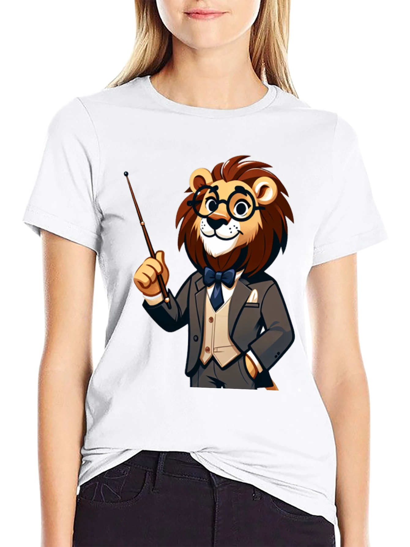 Black Lion Professor T-Shirt - Intellectual Animal Tee view 9