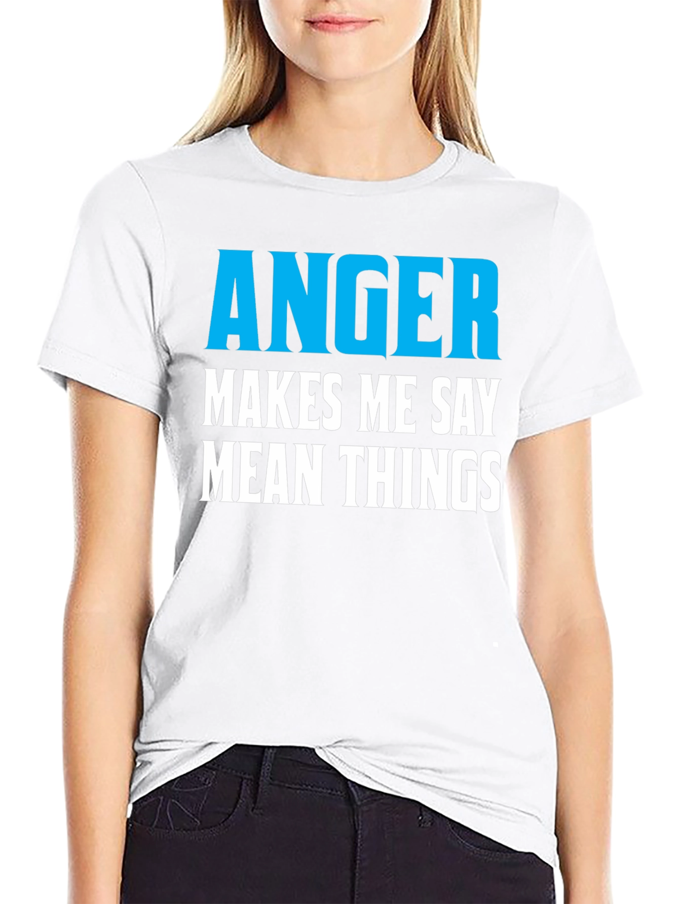 Black Anger Makes Me Say Mean Things Black Tee view 9