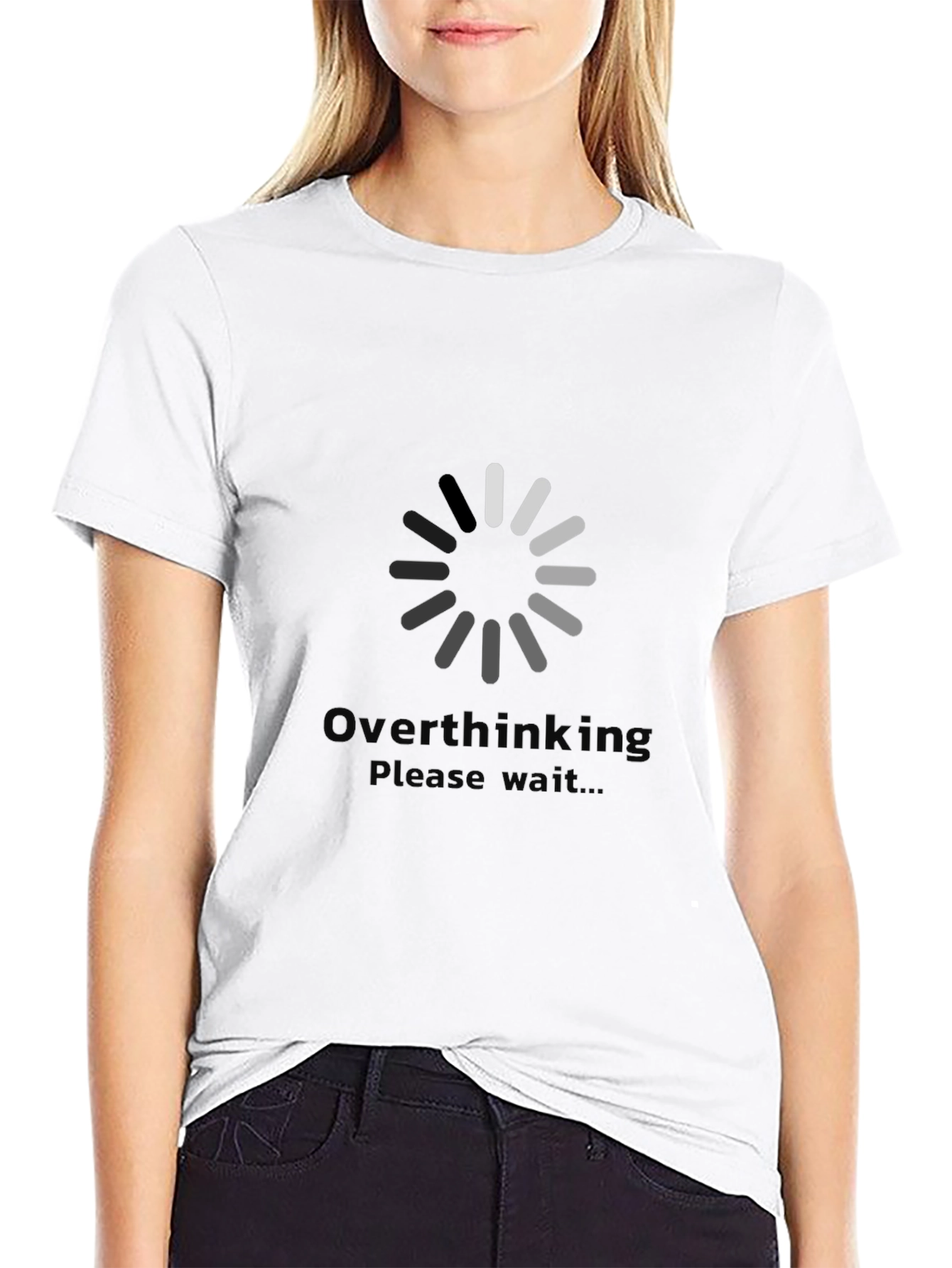 Black Overthinking Loading T-Shirt - Soft Cotton Tee view 9