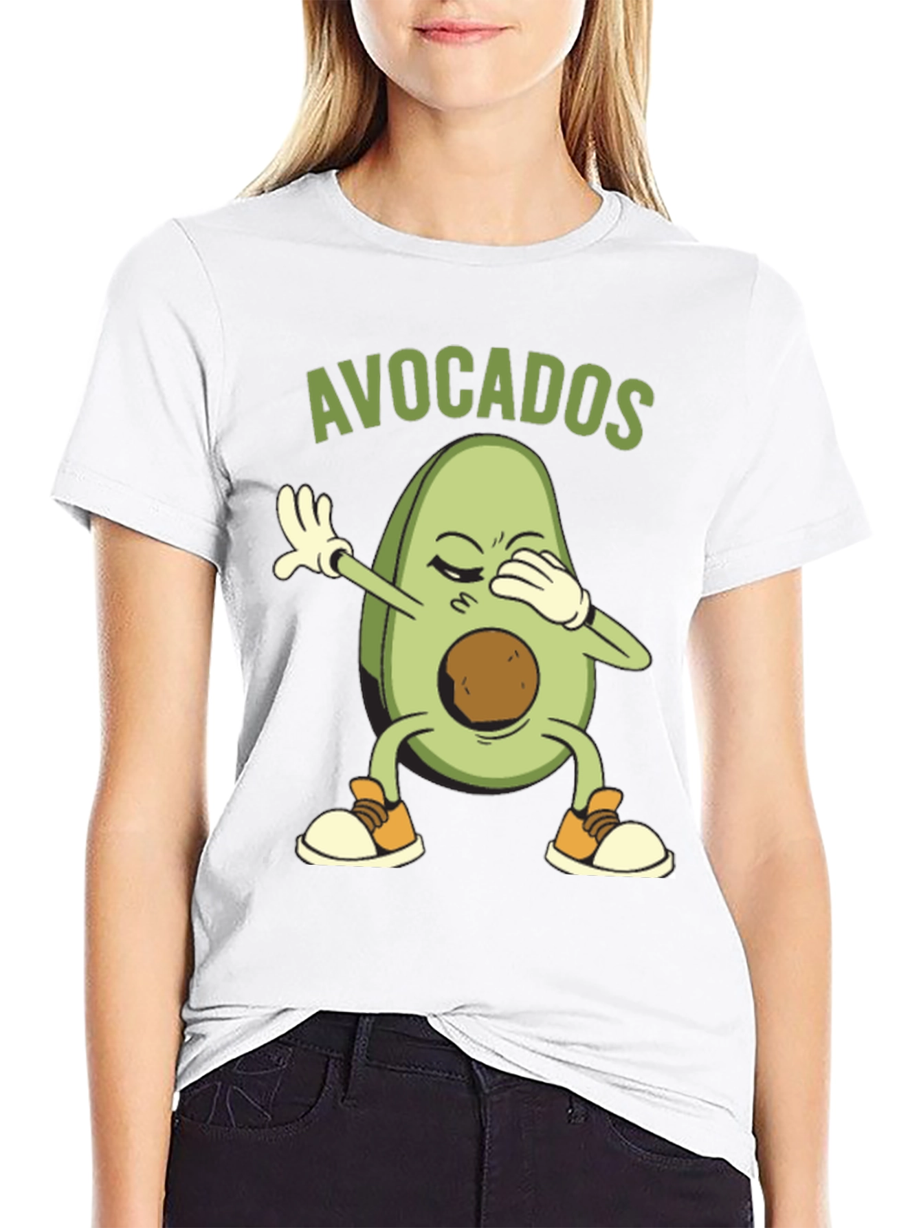 Black Avocado Dabbing Graphic Tee - Novelty T-Shirt view 9