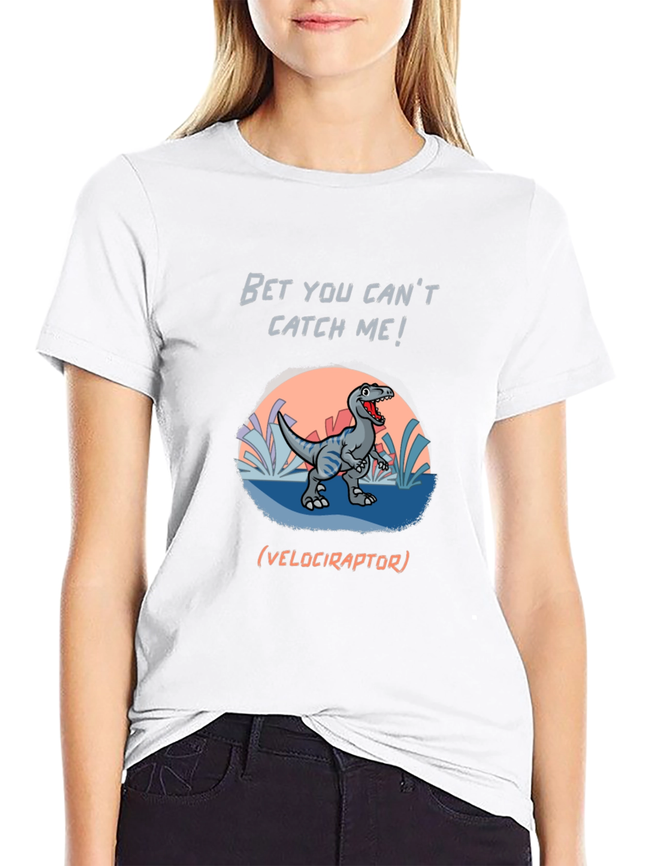 Black Dinosaur Graphic T-Shirt - Bet You Can't Catch Me! view 9
