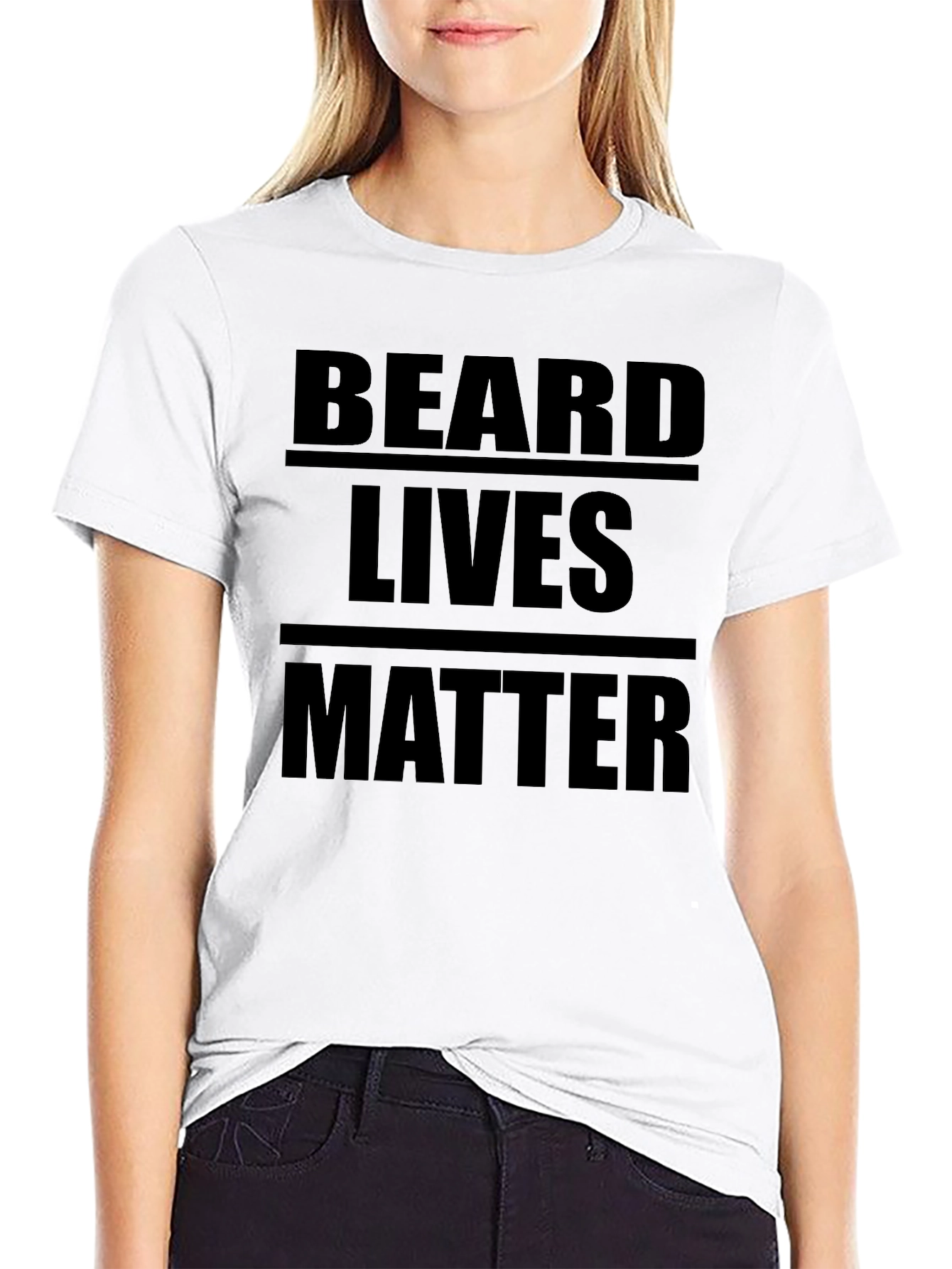 Black Beard Lives Matter Graphic T-Shirt - Black Cotton Tee view 9