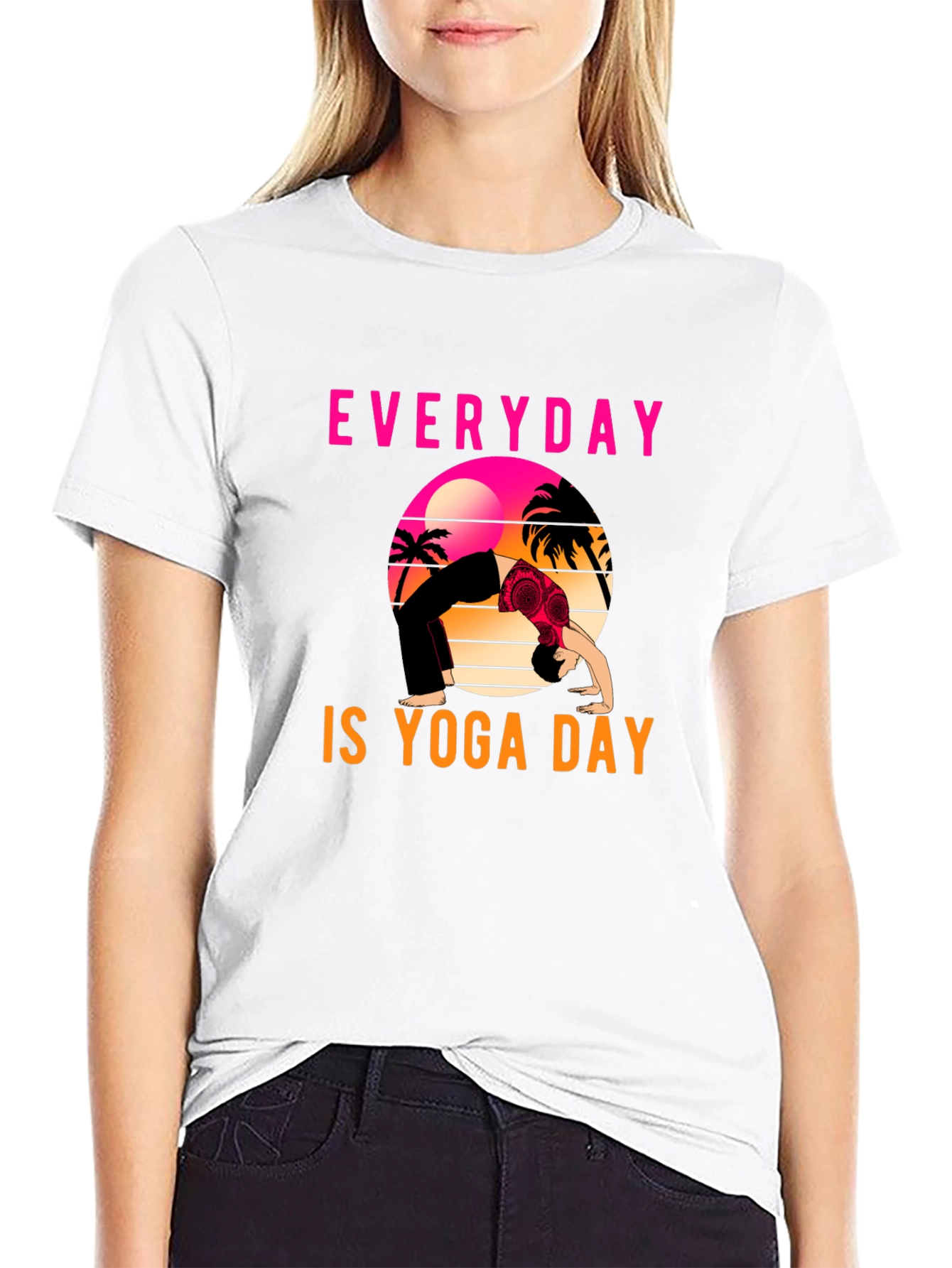 Black Everyday is Yoga Day Graphic Tee view 9