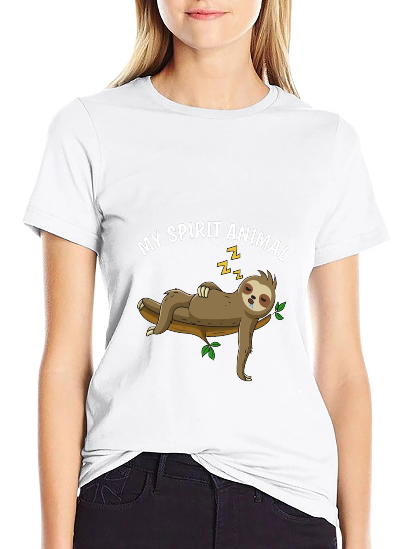 Black My Spirit Animal Sloth Graphic Tee view 9