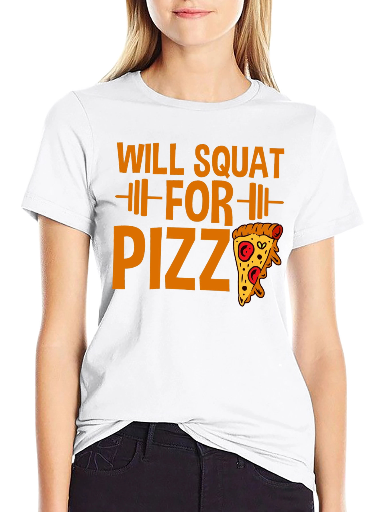 Black Will Squat for Pizza Funny Workout Tee view 9