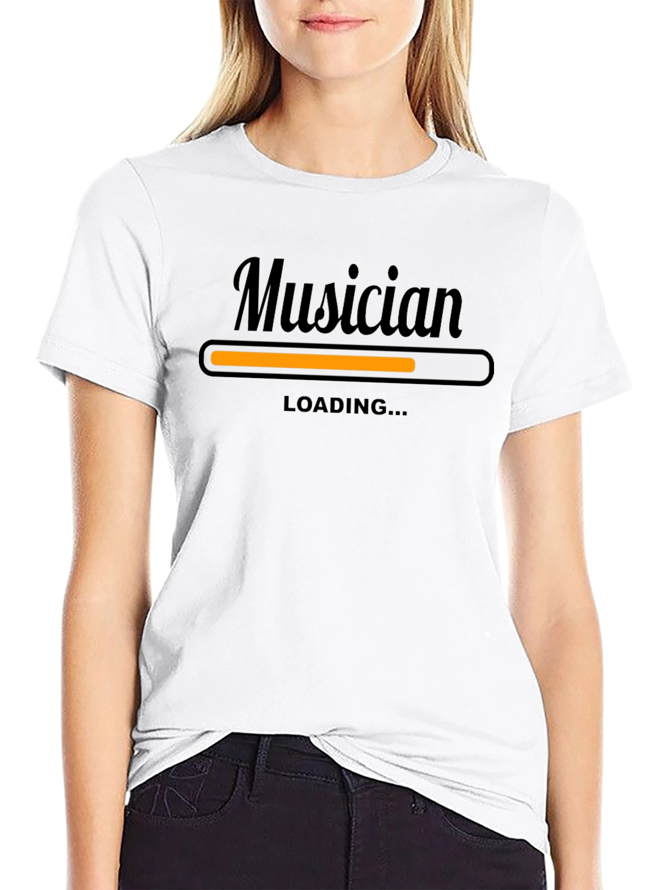 Black Musician Loading Black T-Shirt view 9