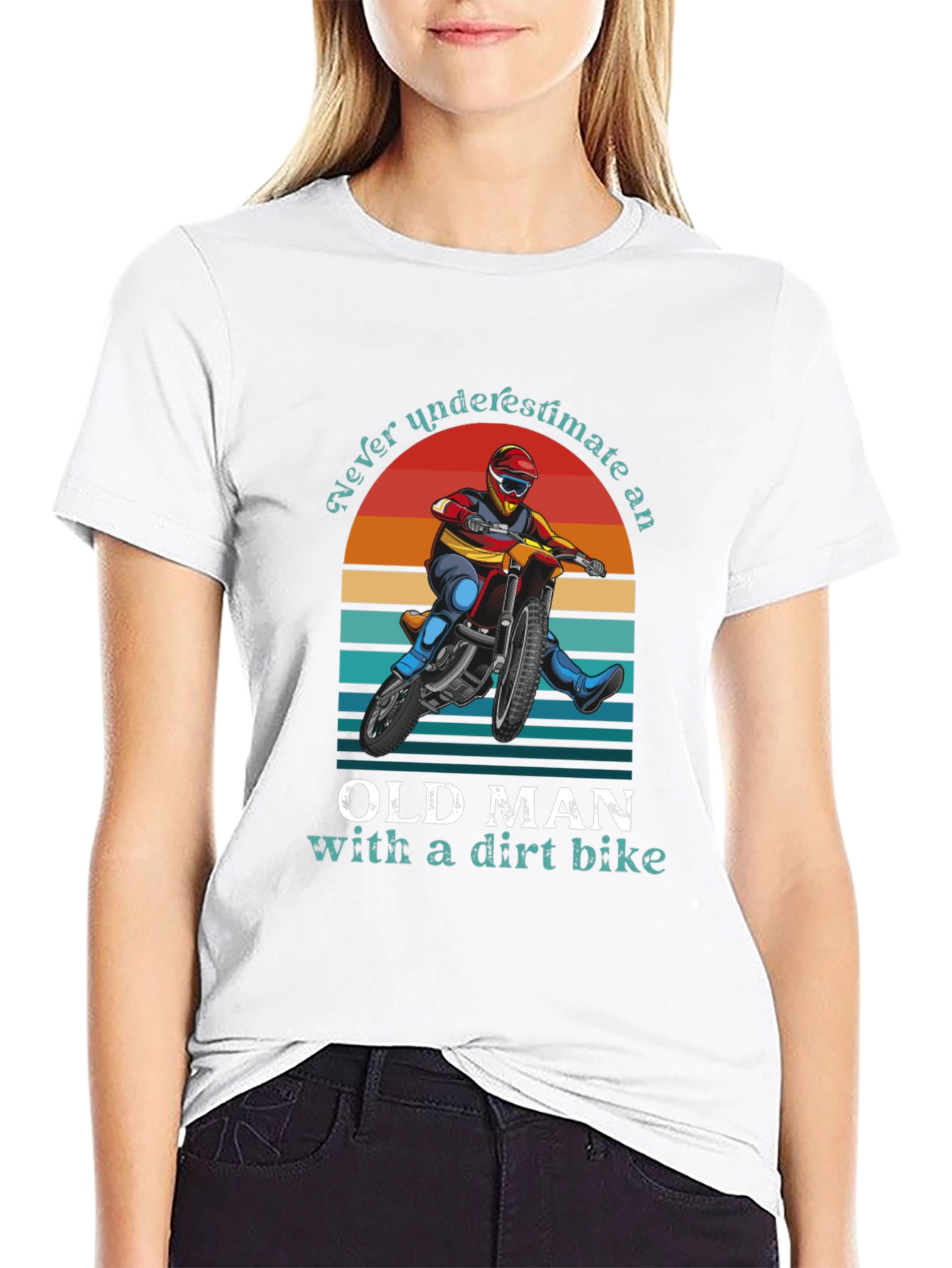Black Old Man Dirt Bike Graphic Tee view 9