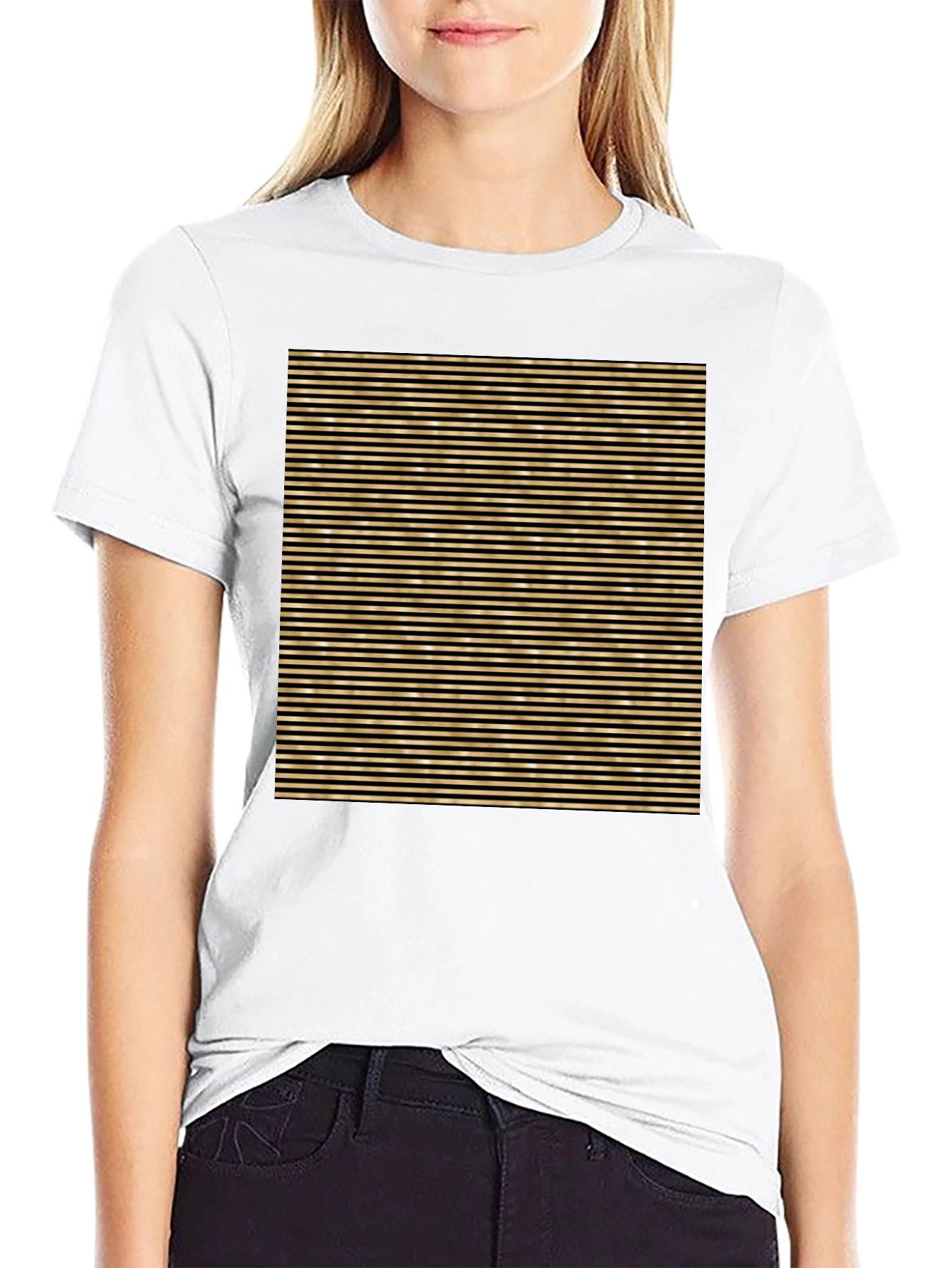 Black Striped Graphic Tee - Black view 9
