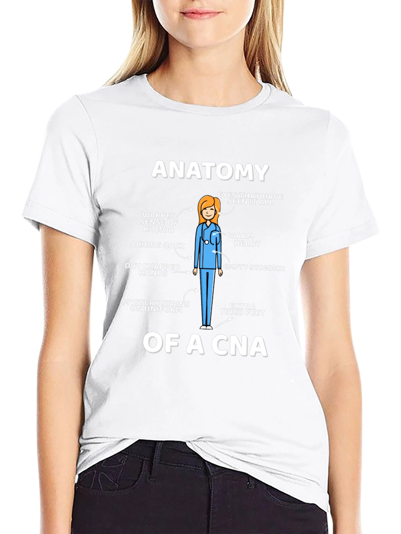 Black Anatomy of a CNA Graphic Tee view 9
