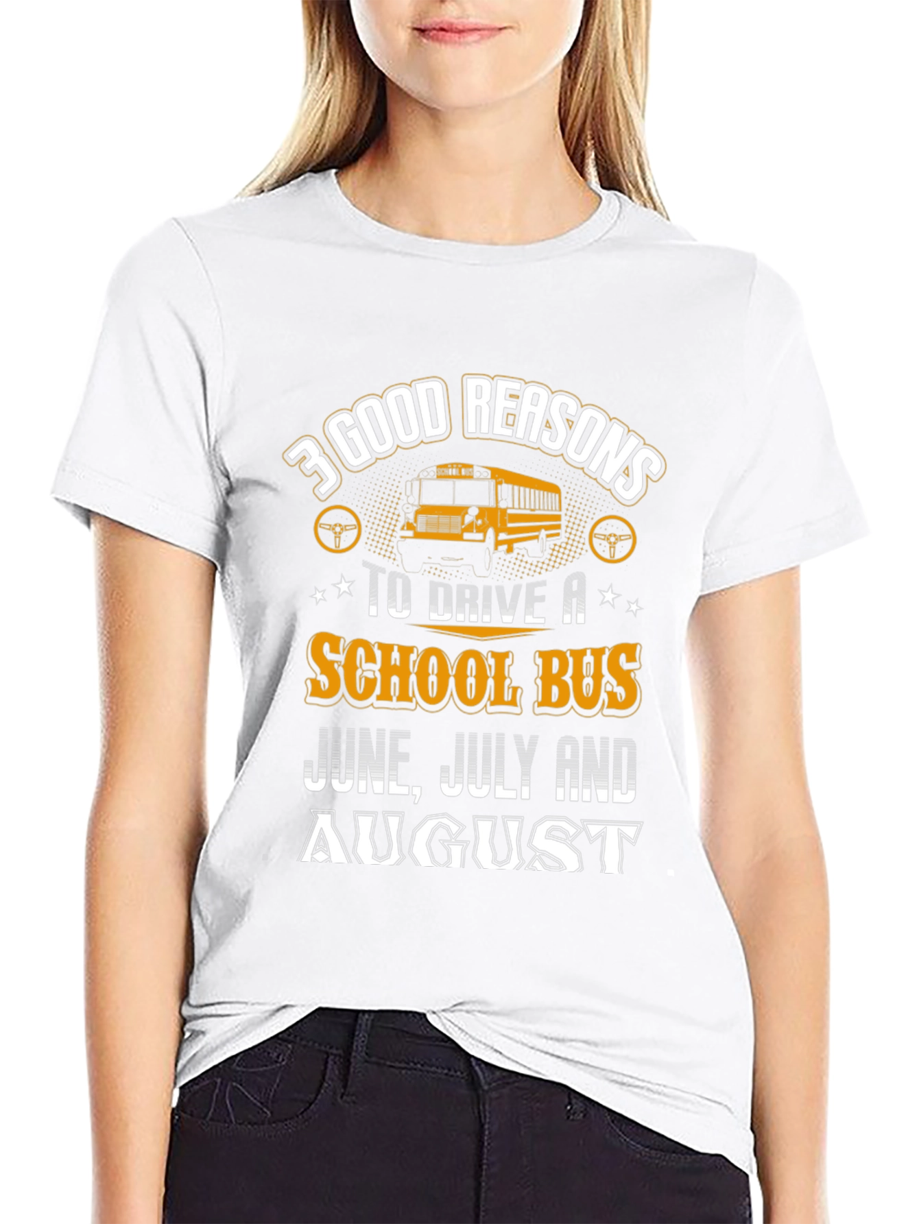 Black 3 Good Reasons School Bus Driver T-Shirt view 9