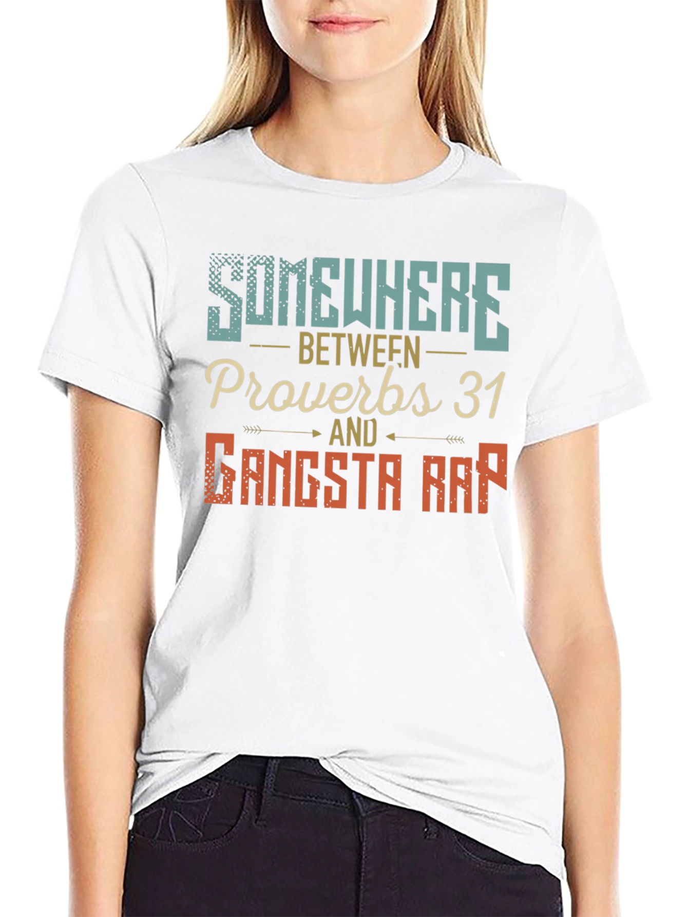 Black Somewhere Between Proverbs & Gangsta Rap T-Shirt view 9