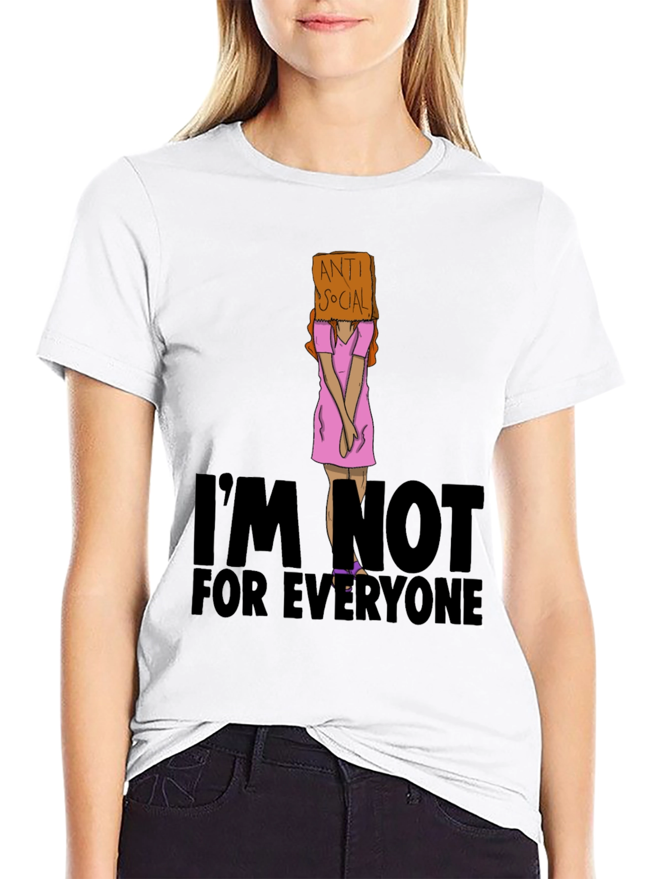 Black Anti Social Graphic T-Shirt - Introvert Fashion view 9