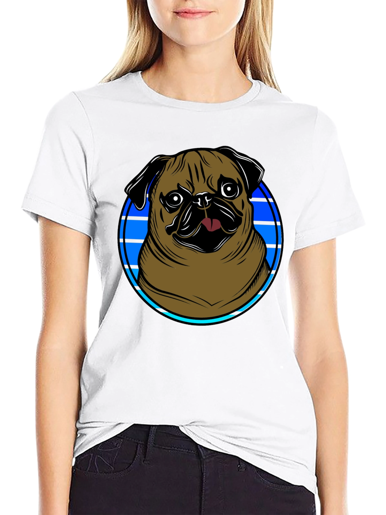 Black Pug Graphic Tee - Men's Black T-Shirt view 9