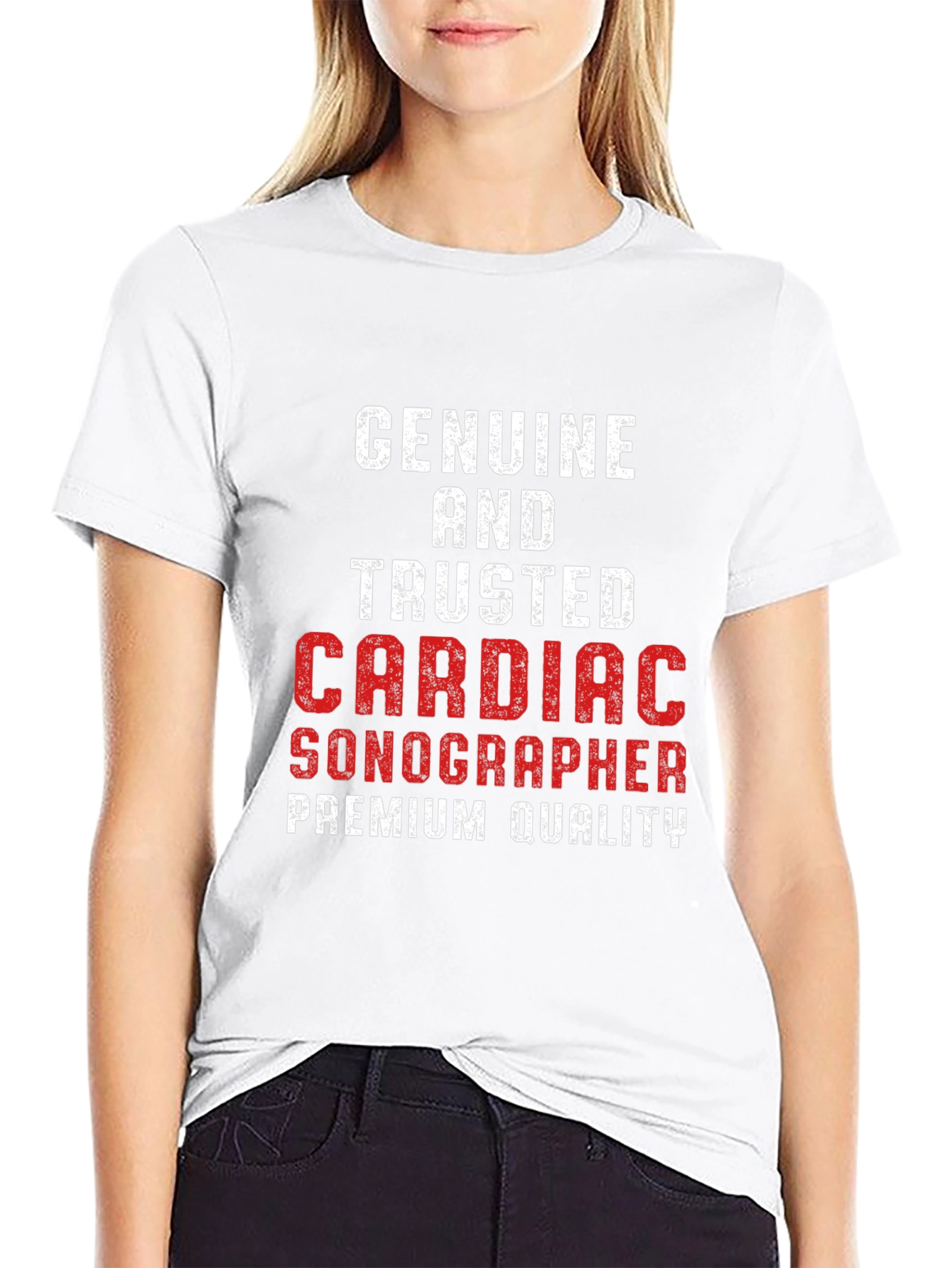 Black Cardiac Sonographer Premium Quality T-Shirt view 9