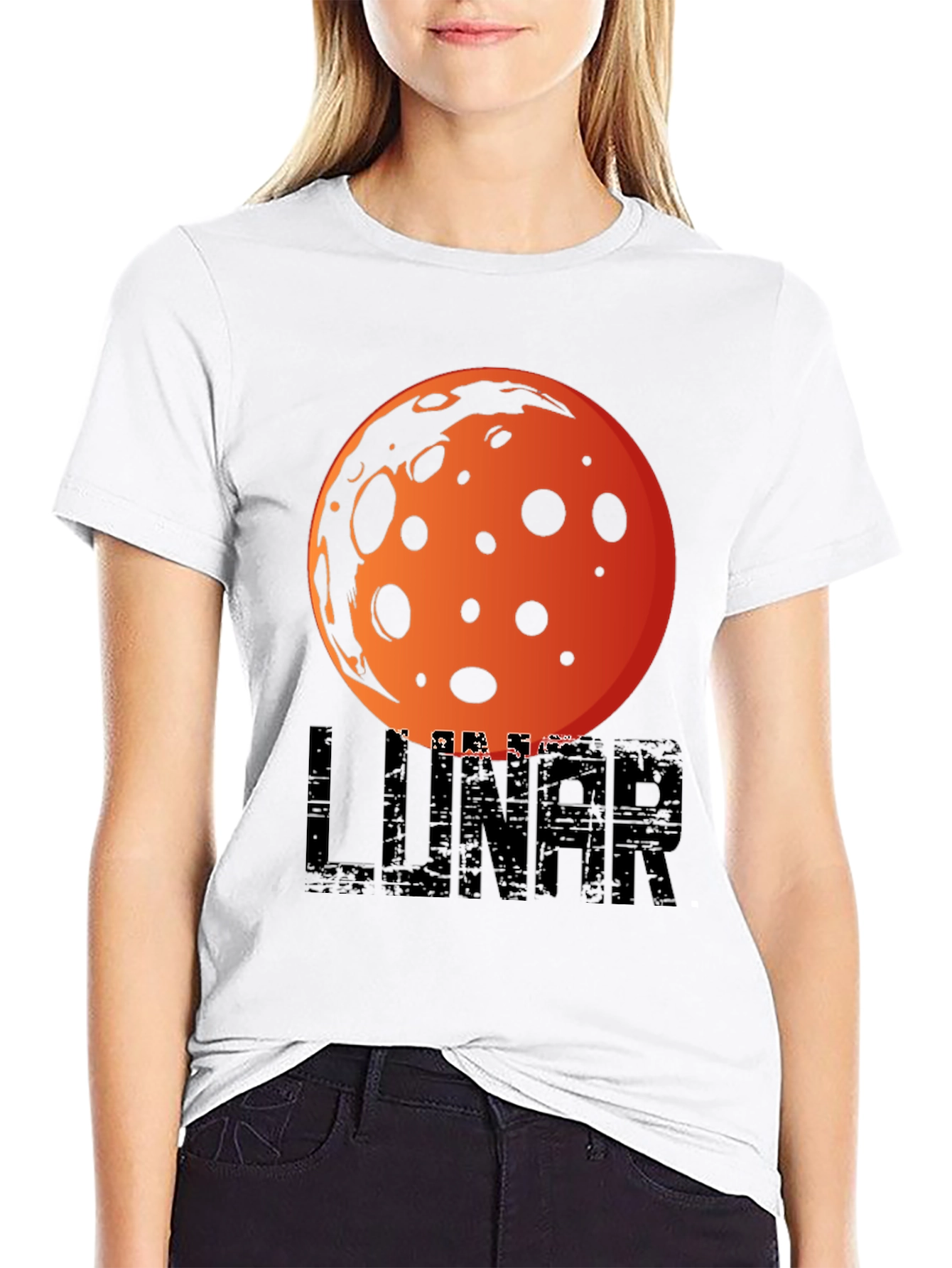 Black Lunar Graphic T-Shirt -  Space Inspired Design view 9