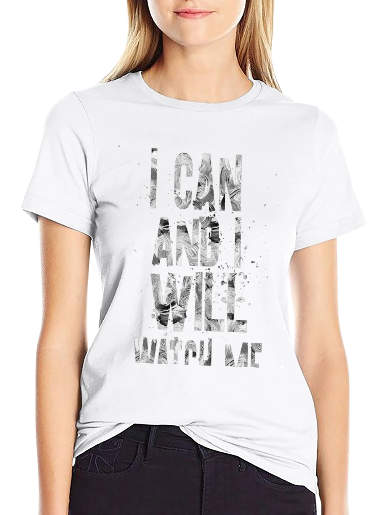 Black I Can And I Will Watch Me T-Shirt view 9