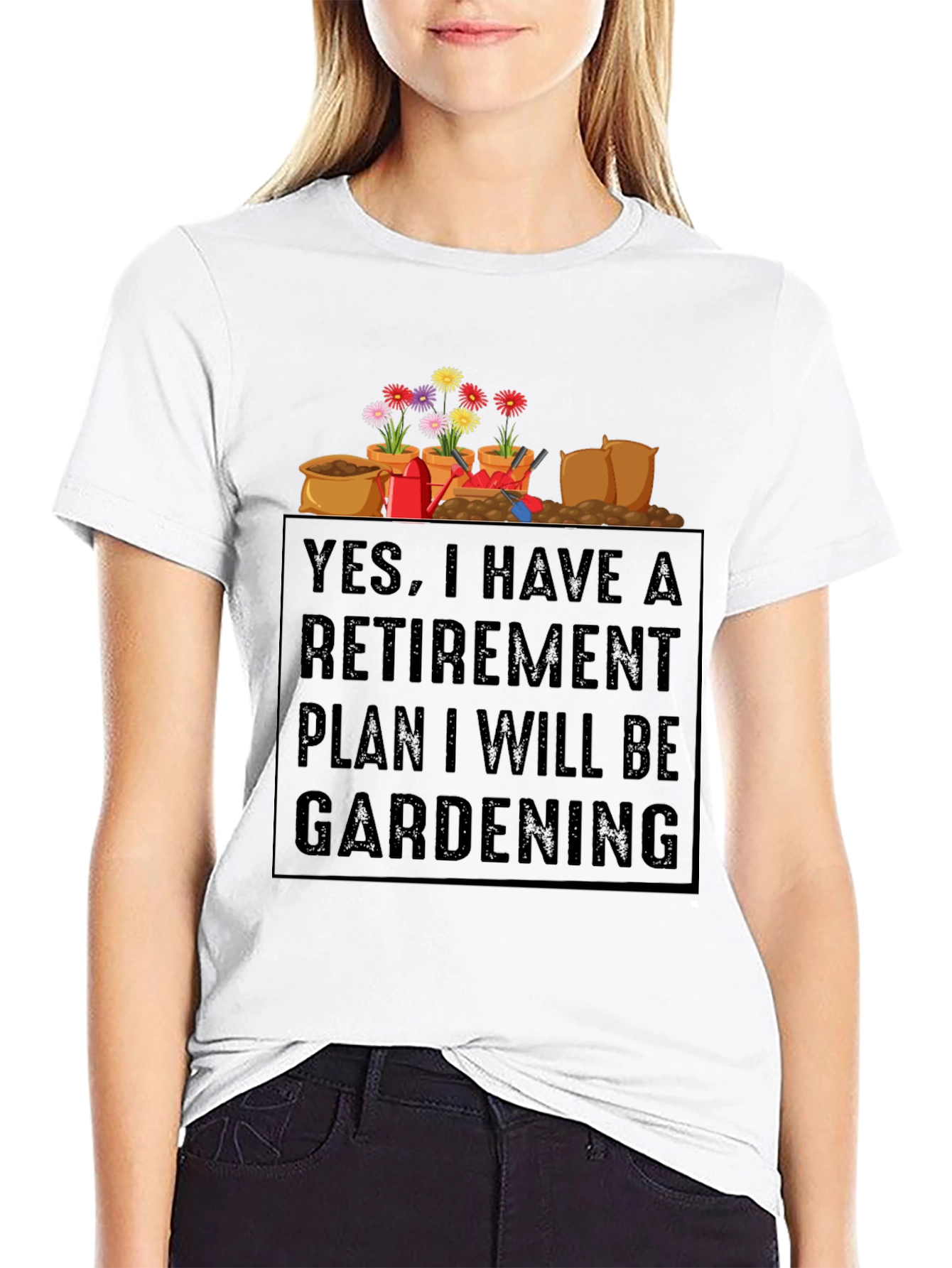 Black Retirement Gardening Plan Graphic Tee view 9