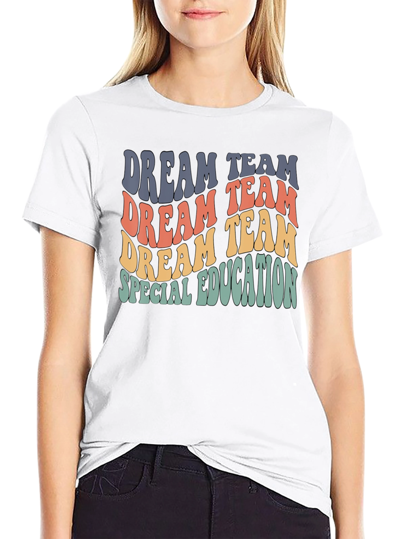 Black Dream Team Special Education Retro T-Shirt view 9