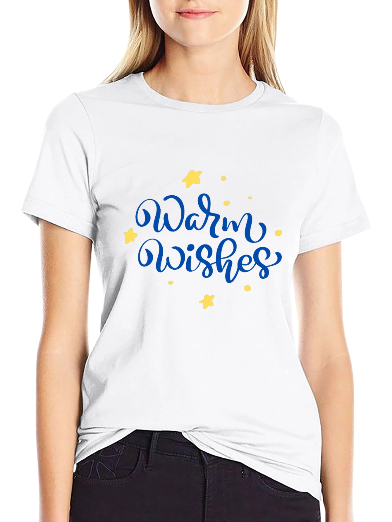 Black Warm Wishes Graphic Tee - Black Casual T-Shirt view 9