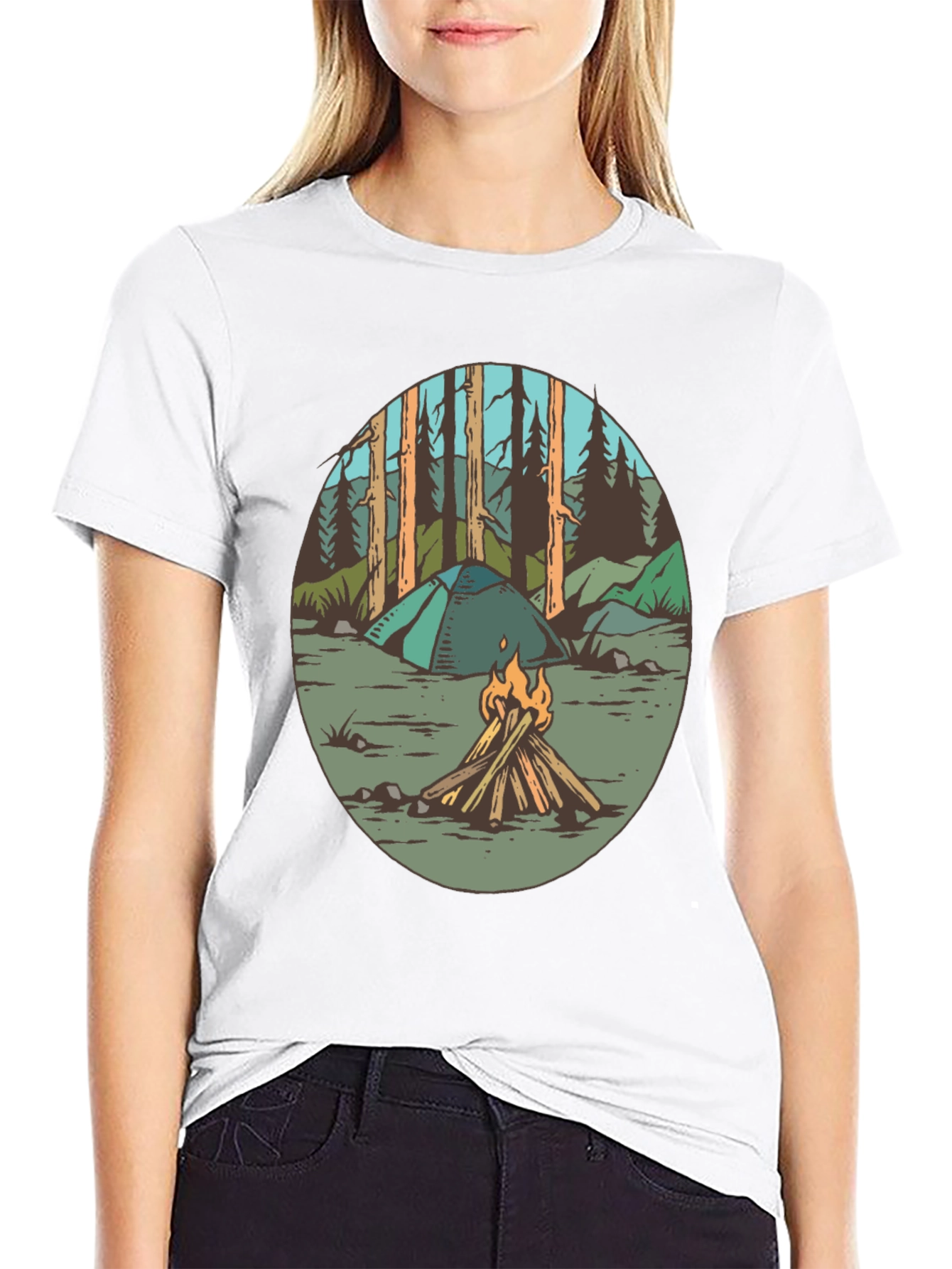 Black Camping Adventure Graphic Tee view 9