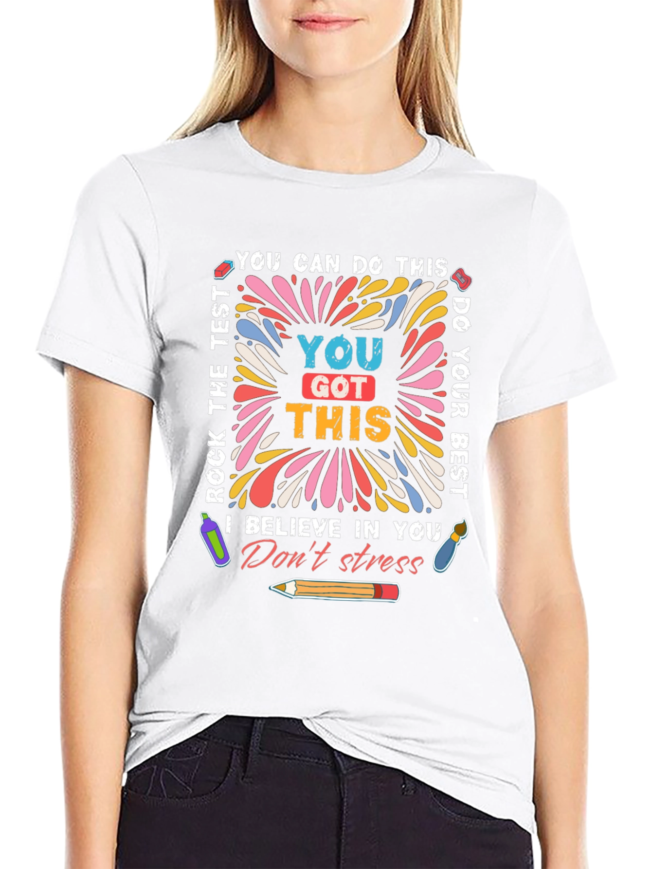 Black Motivational Test T-Shirt You Got This Exam Tee view 9