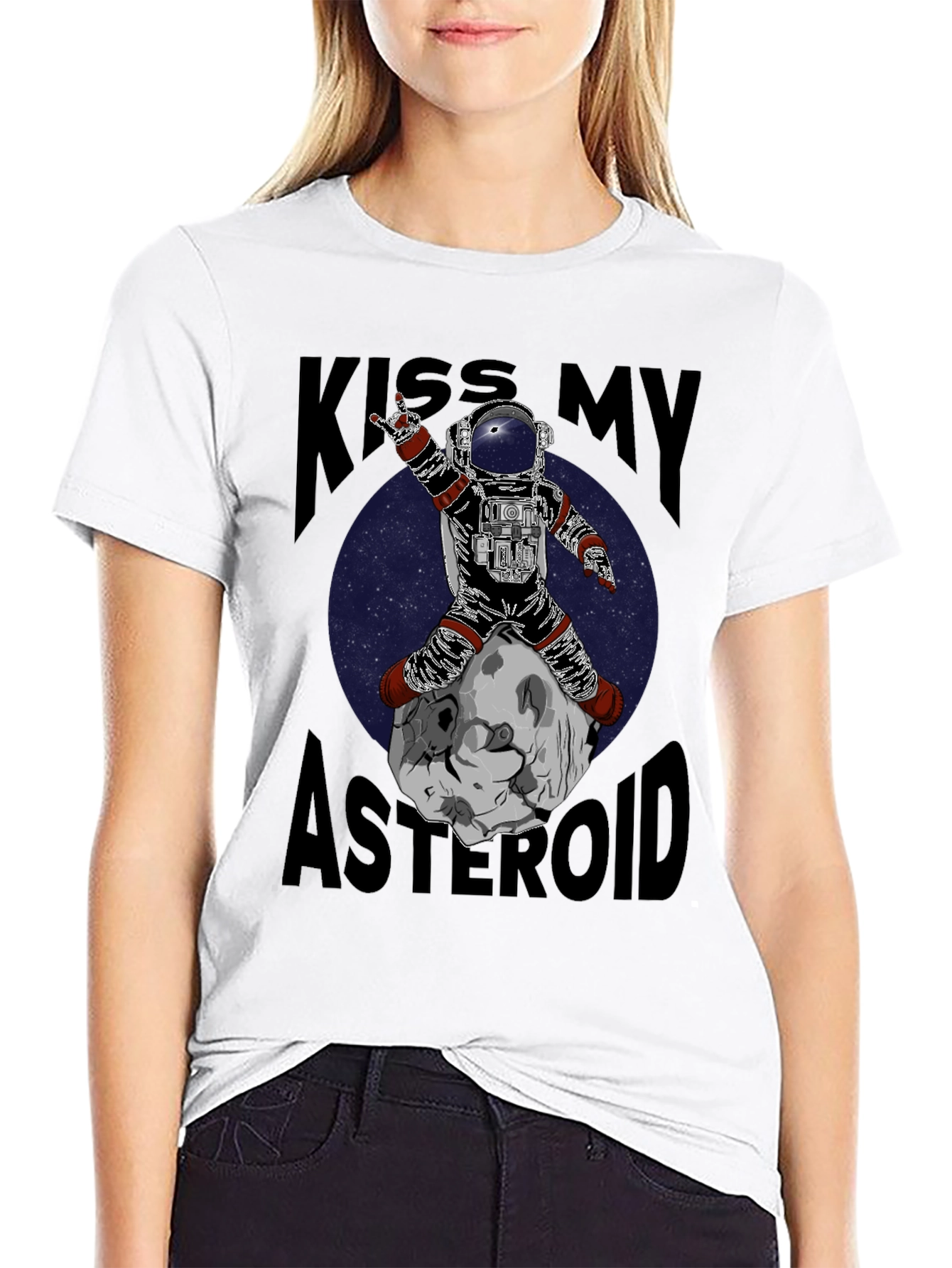 Black Kiss My Asteroid Graphic T-Shirt view 9