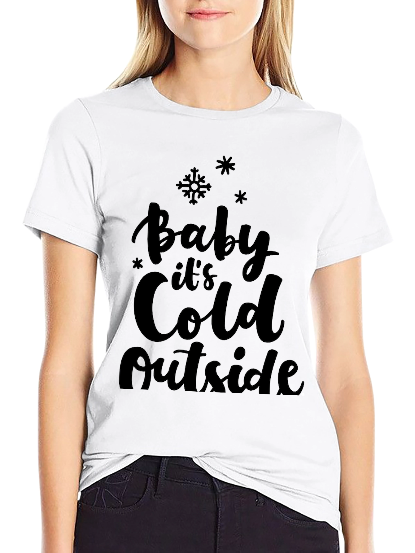 Black Baby It's Cold Outside Black T-Shirt view 9