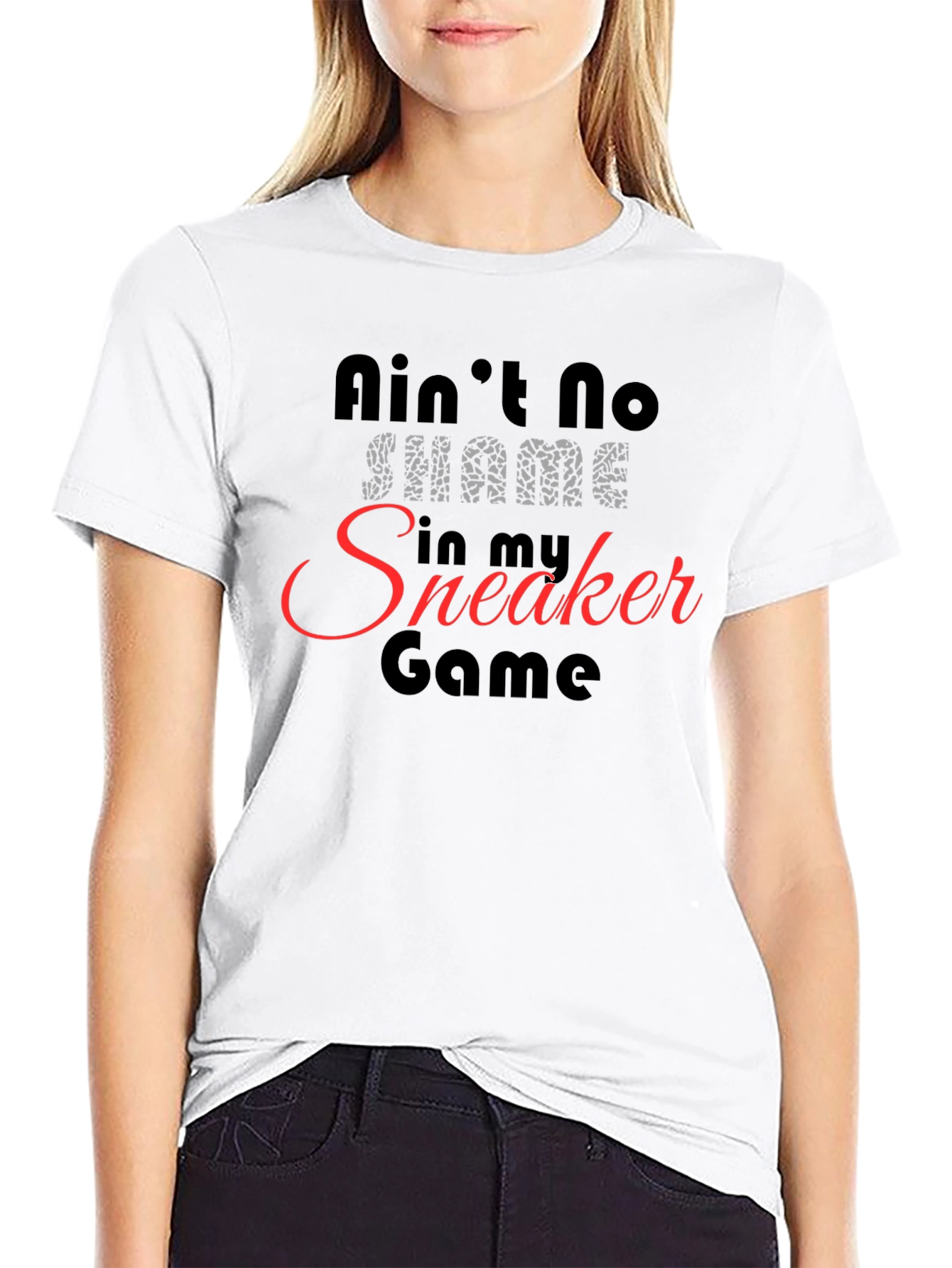 Black Ain't No Shame Sneaker Game T-Shirt view 9