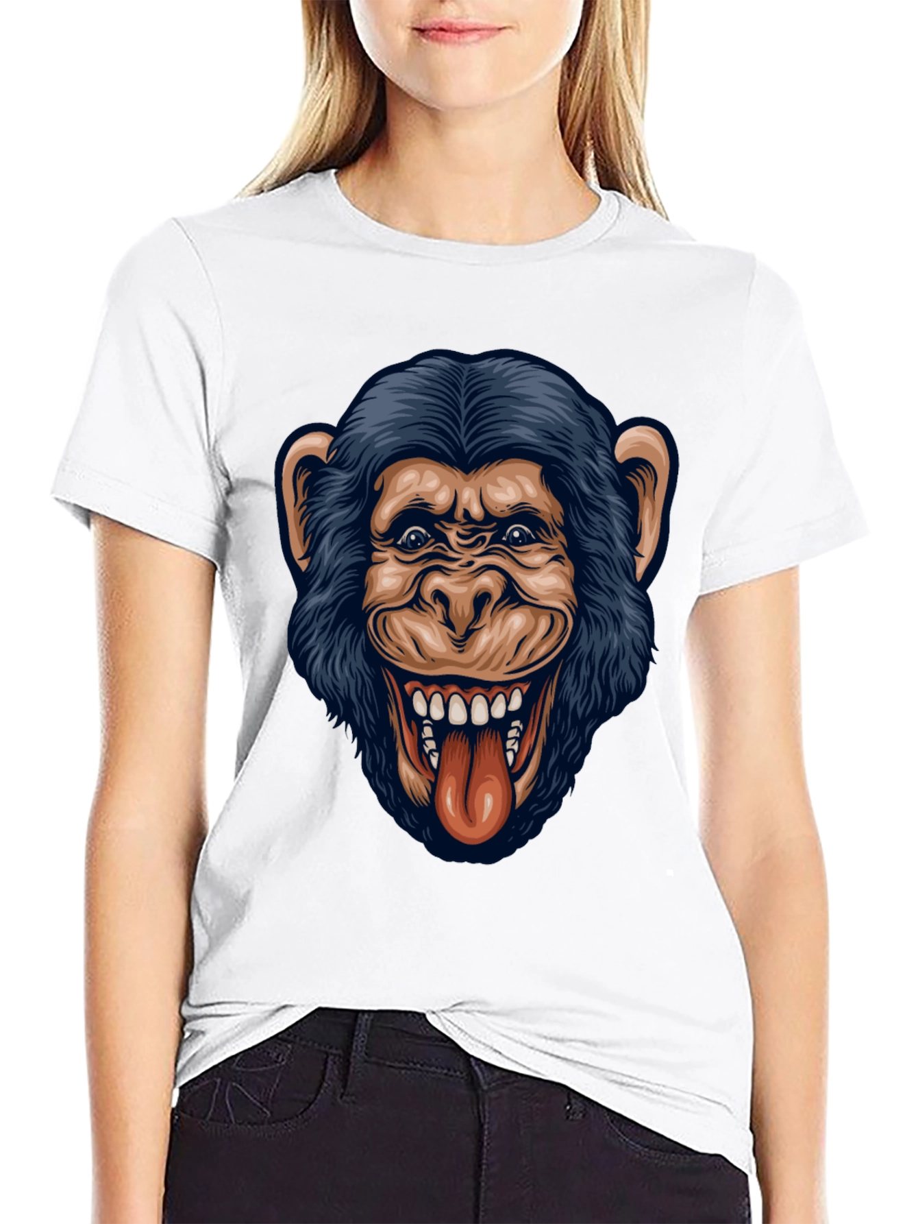 Funny Monkey Graphic Black T-Shirt - 9