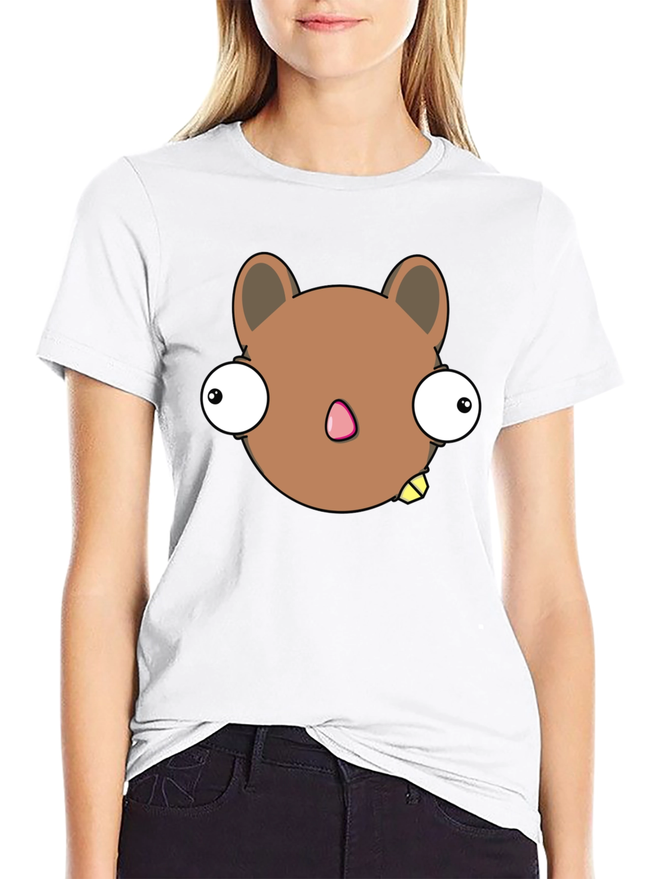 Black Funny Cartoon Animal Black Graphic T-Shirt view 9