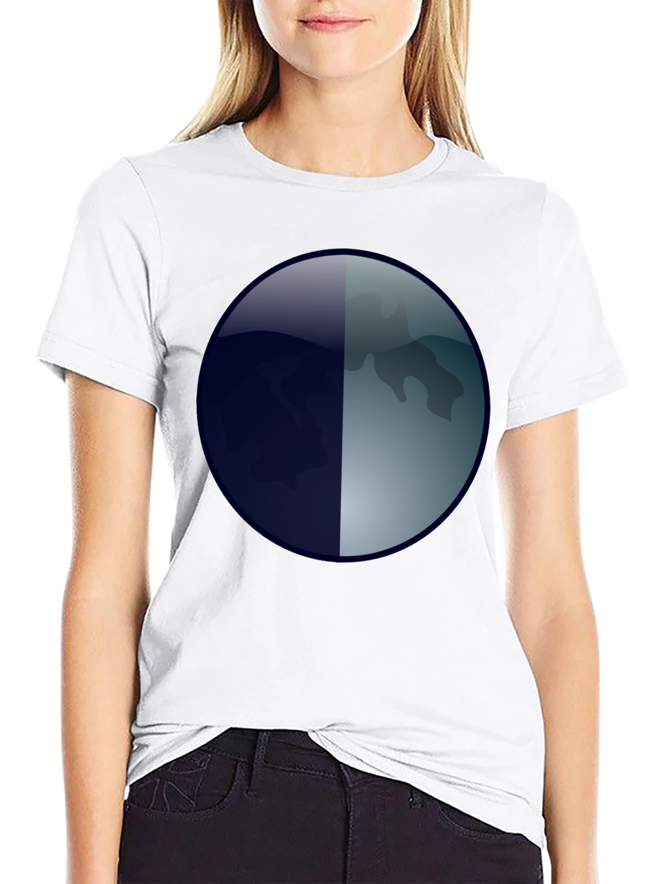 Black Abstract Moon Graphic T-Shirt - Men's Black Tee view 9
