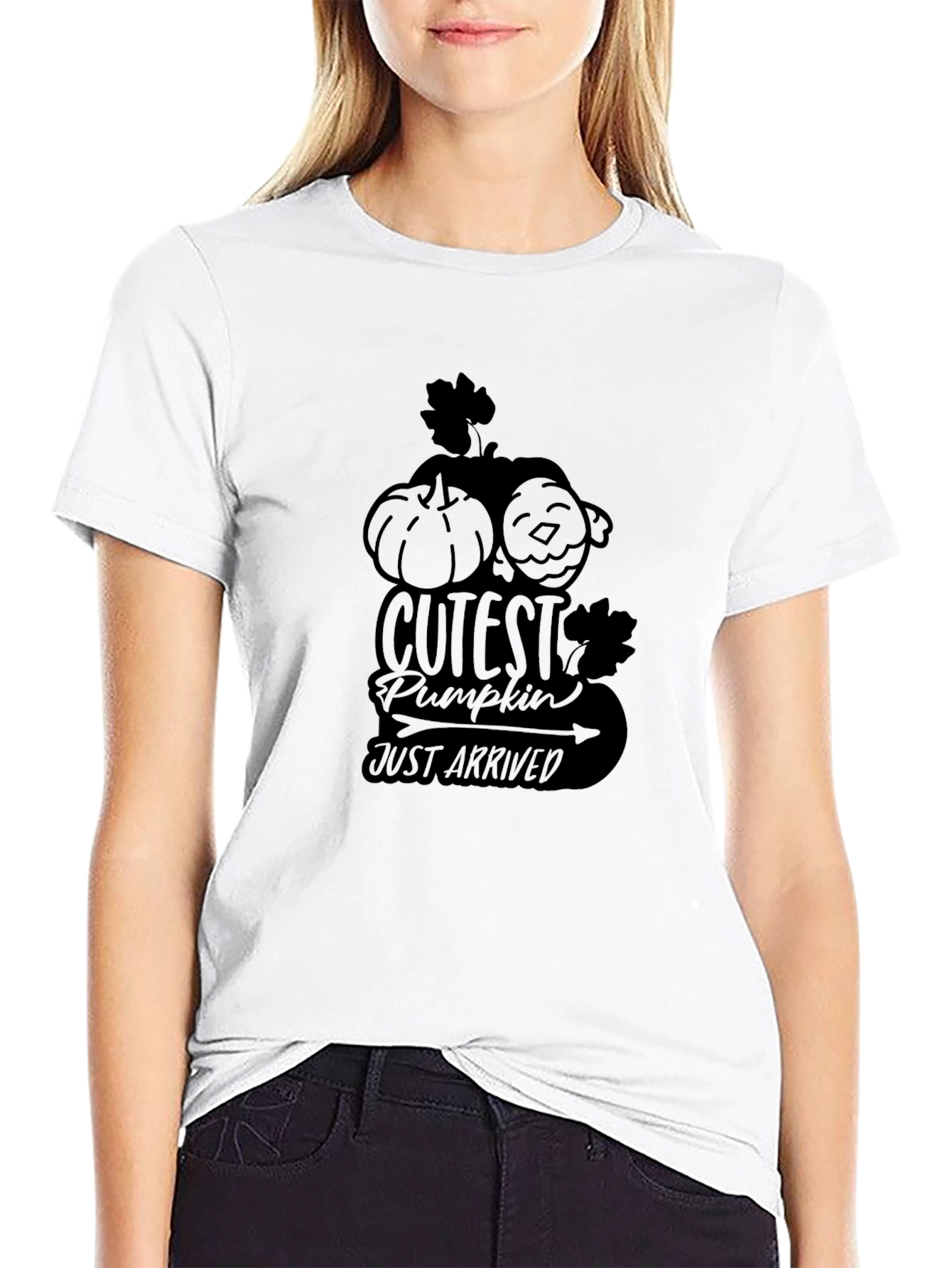 Black Cutest Pumpkin Just Arrived T-Shirt view 9