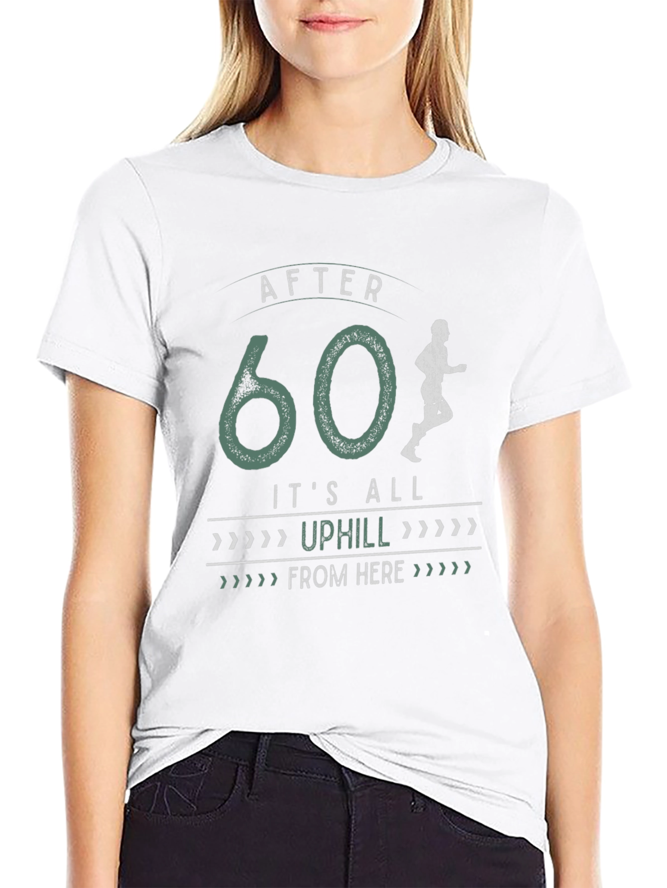 Black After 60 It's All Uphill T-Shirt view 9