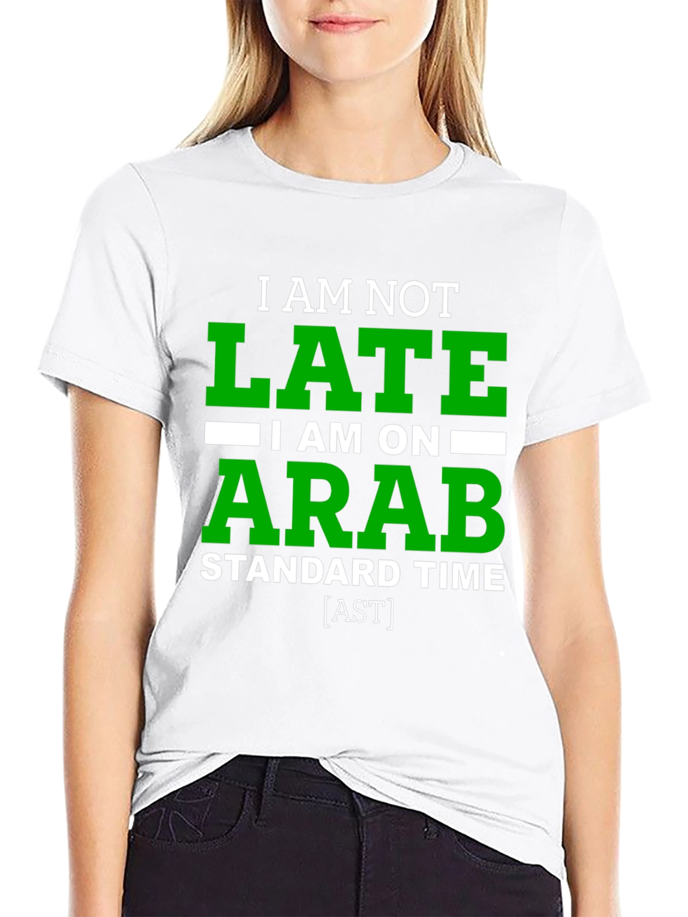 Black Funny "Arab Standard Time" Graphic Tee - Black view 9
