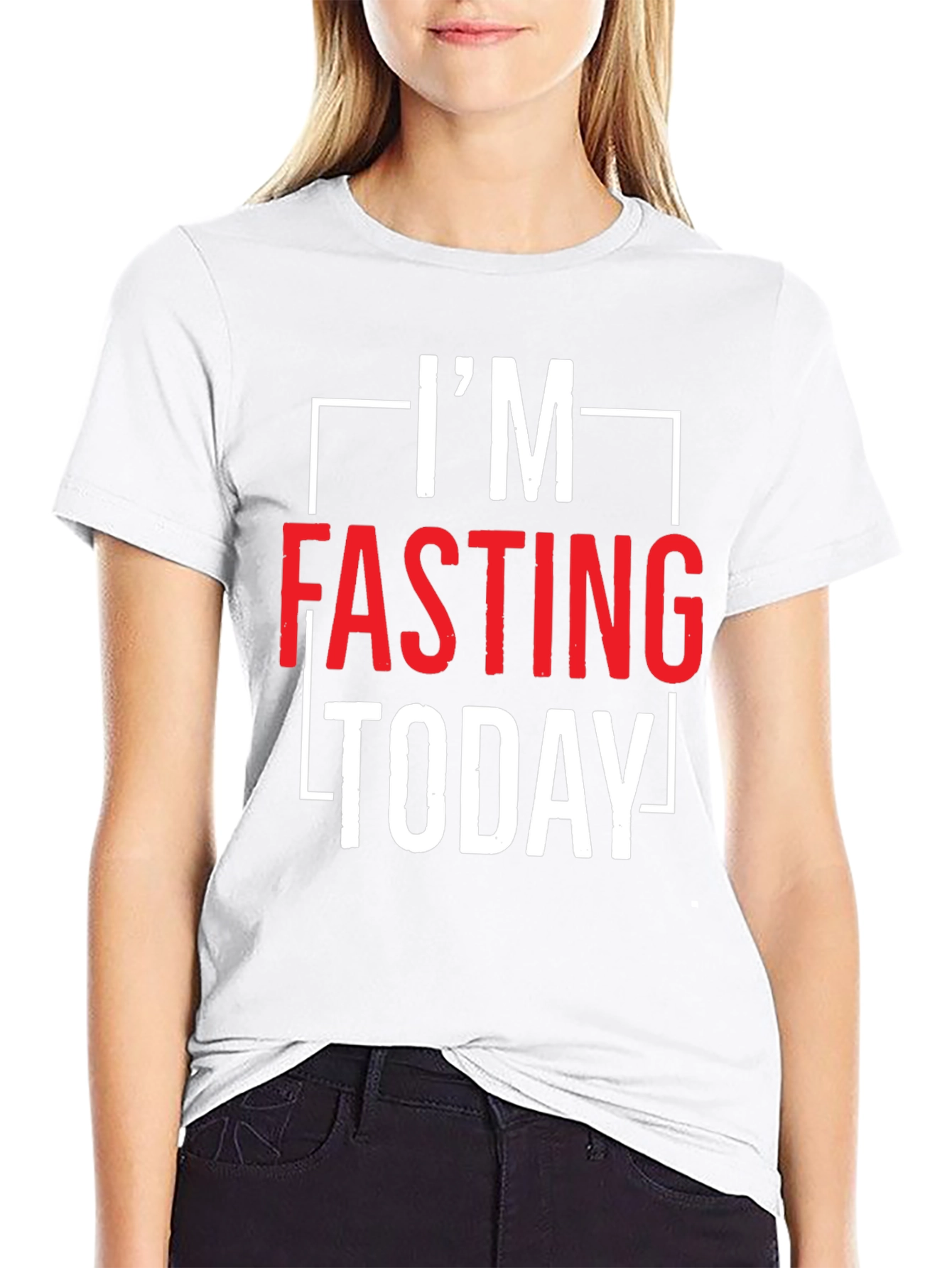 Black I'm Fasting Today Graphic Tee - Black view 9