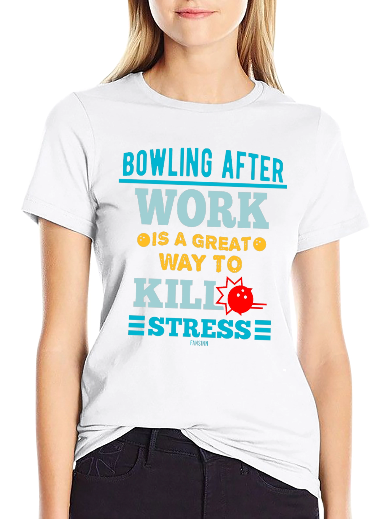 Black Bowling After Work T-Shirt - Stress Relief Tee view 9