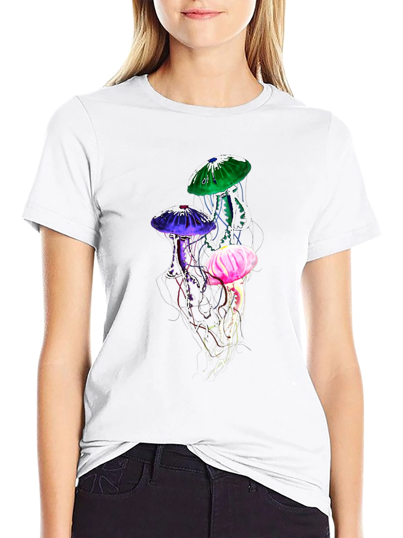 Black Jellyfish Graphic Tee - Unique Design view 9